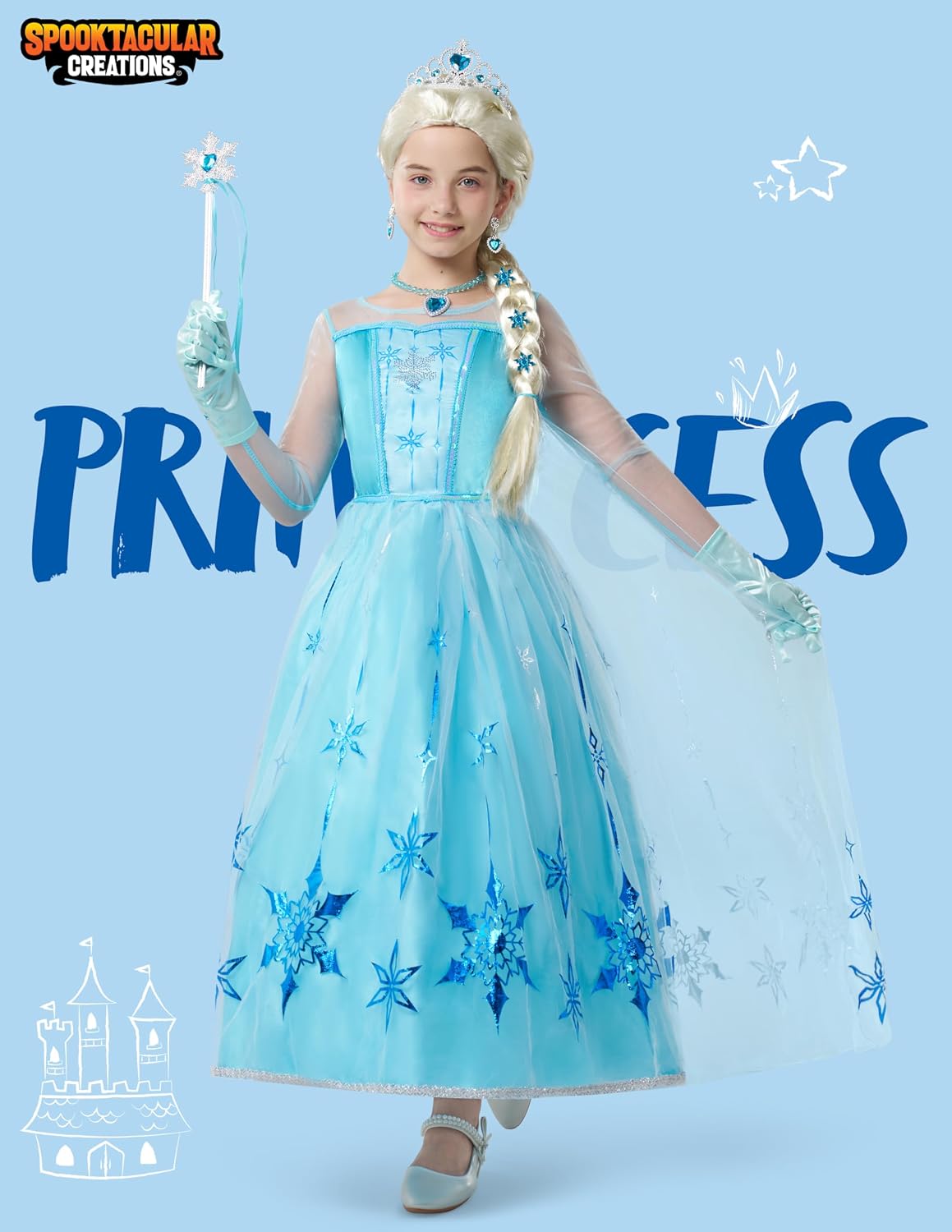 Detalle 2 de Spooktacular Creations Ice Princess Dress 8pc