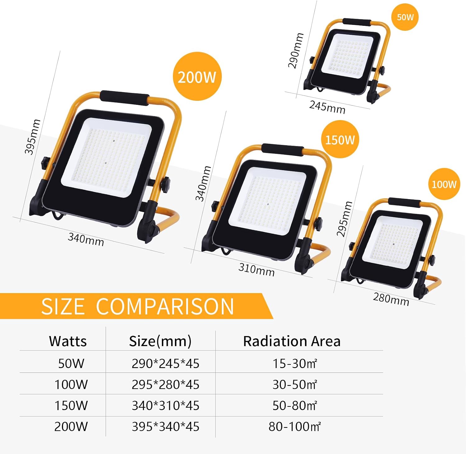 Thumbnail 6 de Fosingut Appliques de Projecteur 150W LED-byggspotlight, vikbart stativ och IP66