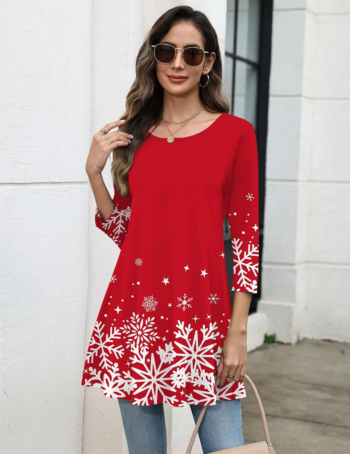 Detalle de Zeagoo Women's Tunic Top, Polyester-Spandex