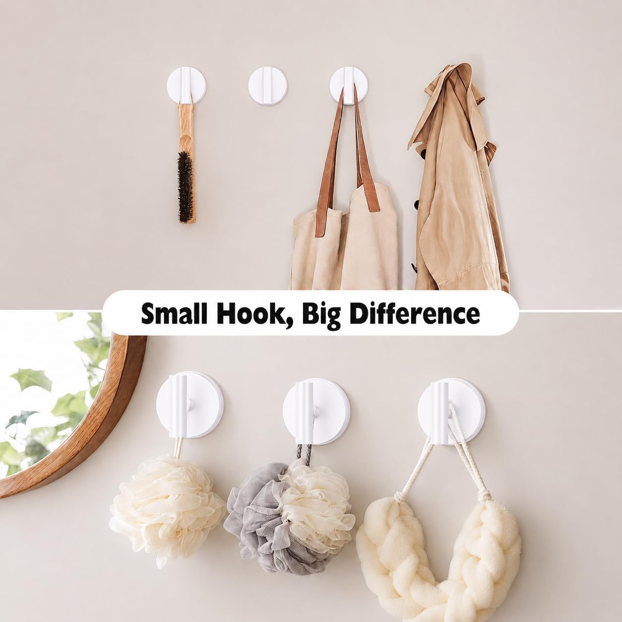 Thumbnail 4 de MOTAIPEAK 63-hooks Suction Cup Shower Hooks, White Stainless Steel 2-Pack