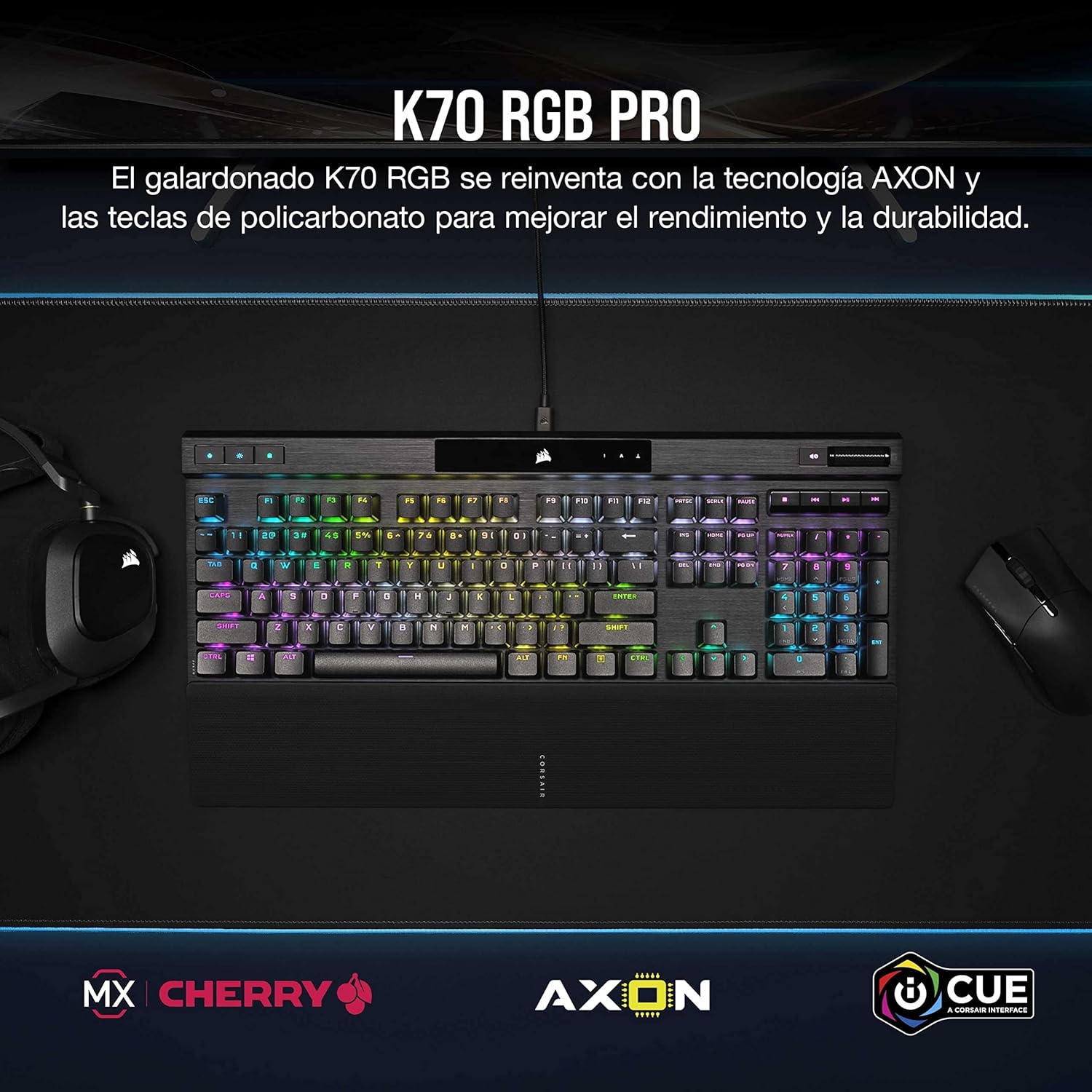 Thumbnail 1 de CORSAIR K70 RGB PRO Teclado mecánico 8000 Hz