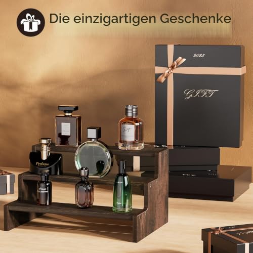 Thumbnail 6 de ProCase 3-Ebenen Köln-Organizer aus Massivholz, Braun – stilvoller Parfüm- und Kosmetikständer