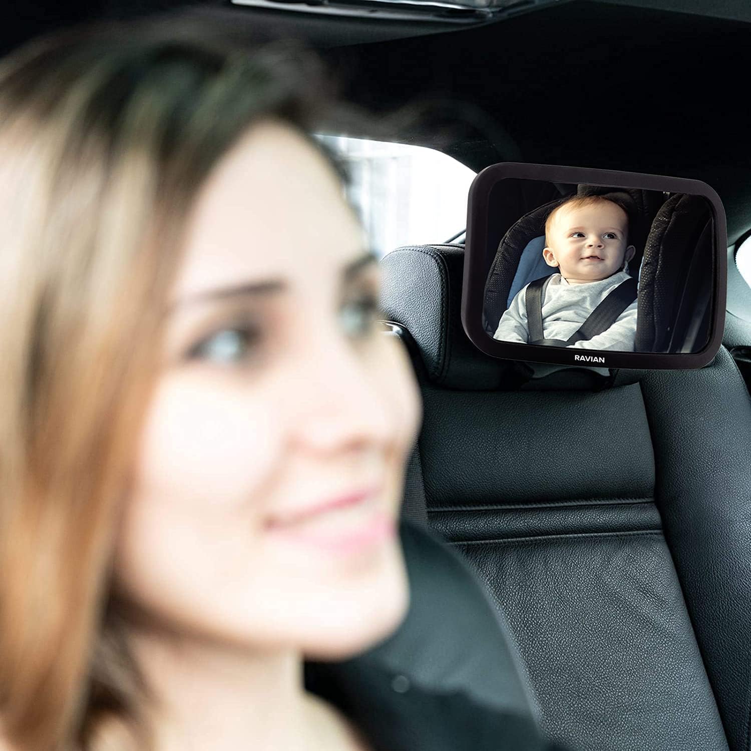 Thumbnail 3 de Baby Car Mirror for Back Seat – Wide, Shatterproof & 360° Adjustable for Rear‑facing Safety