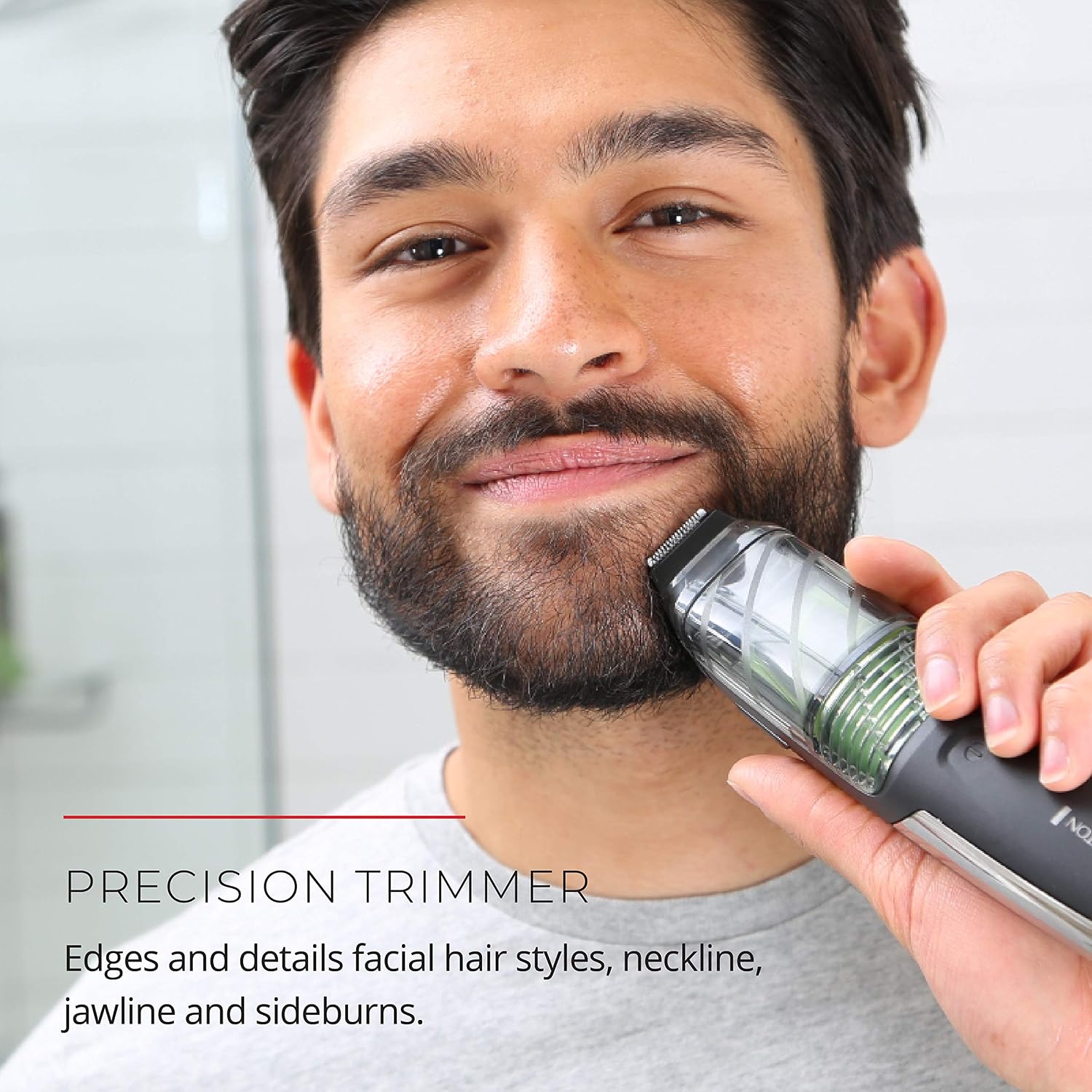 Detalle de Remington Vacuum Beard Trimmer 90 min ⌔📏