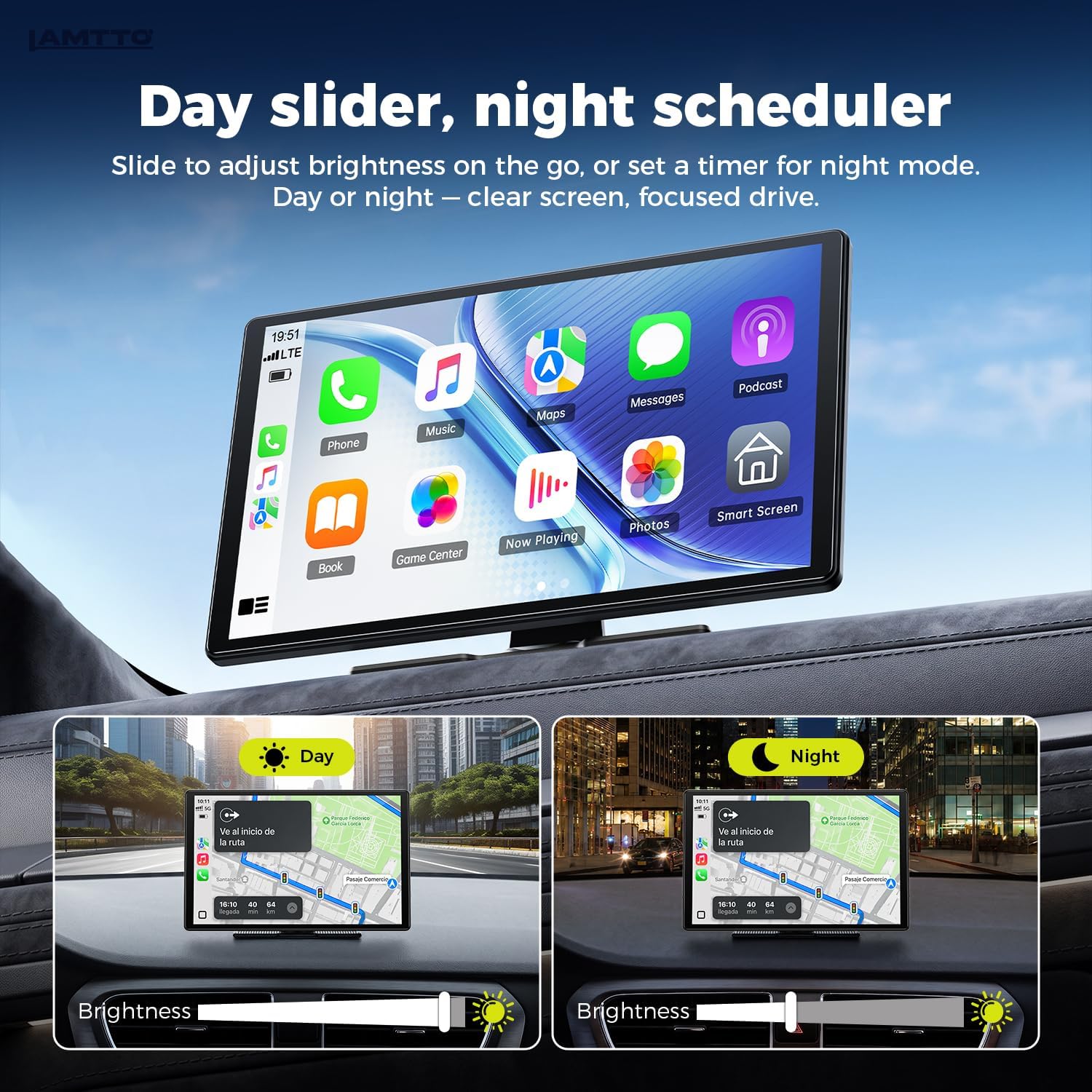 Thumbnail 6 de LAMTTO 2026 Upgrade 11 Inch CarPlay Screen for Apple CarPlay & Android Auto