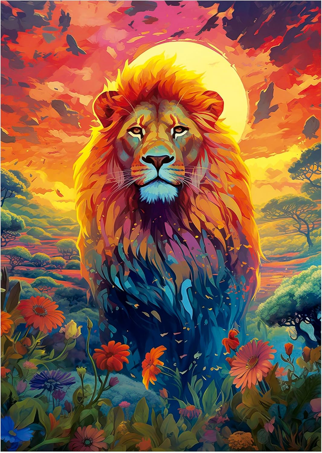Thumbnail 2 de Puzzle Educa Regard Majestueux du Lion – 500 pièces, 34 x 48 cm (dès 11 ans)