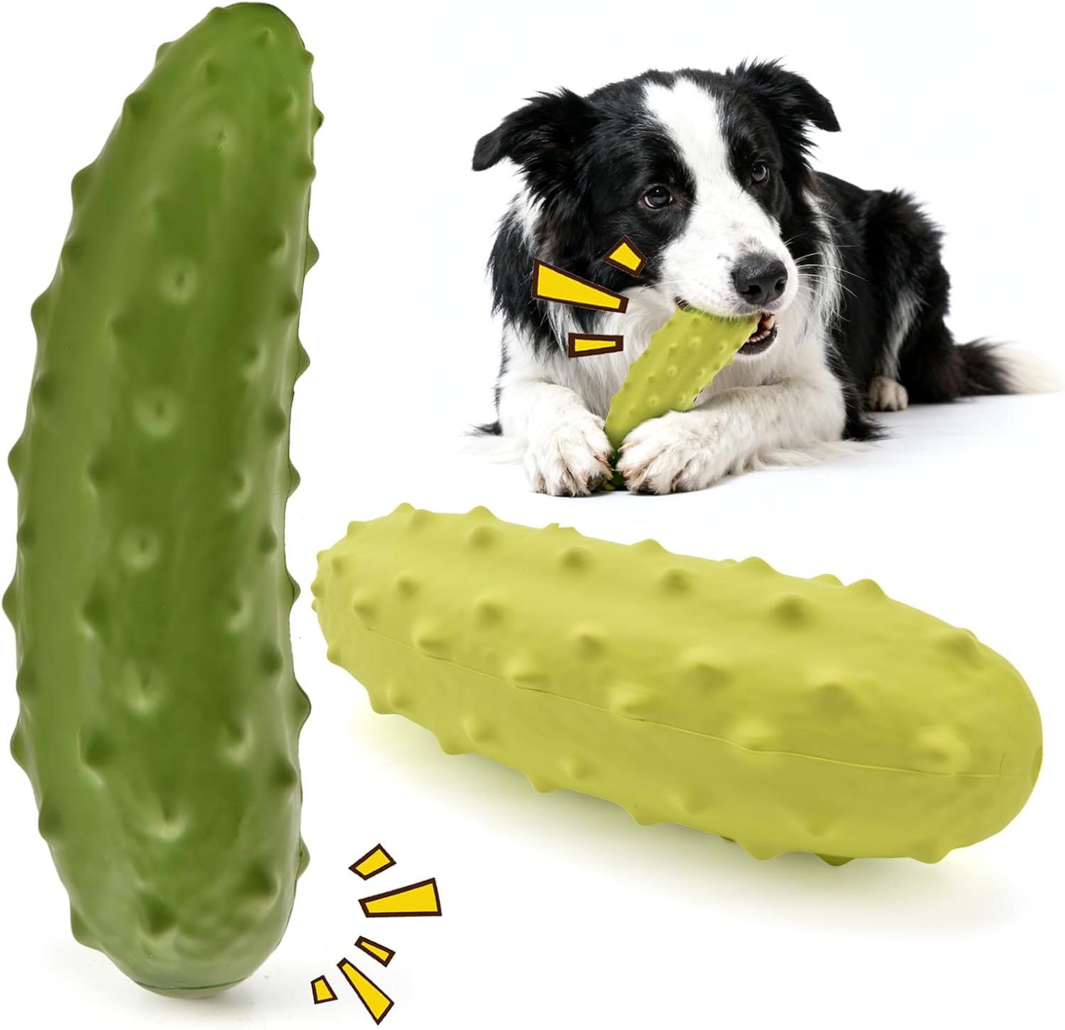 Detalle de LIFLIX Lot de 2 Jouets à couineur pour Chien – Forme concombre, caoutchouc résistant pour mâcher, taille moyenne à grande