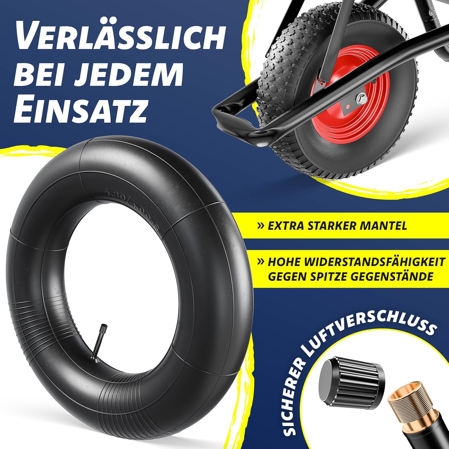 Thumbnail 4 de MASKO Schubkarre 100 l 250 kg mit 16 Zoll Luftreifen