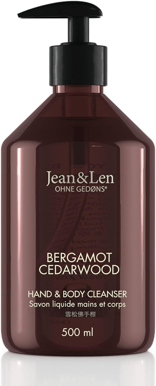 Jean & Len Detergente Corpo e Mani Bergamotto & Cedro, 500 ml – profumo mediterraneo e vegano