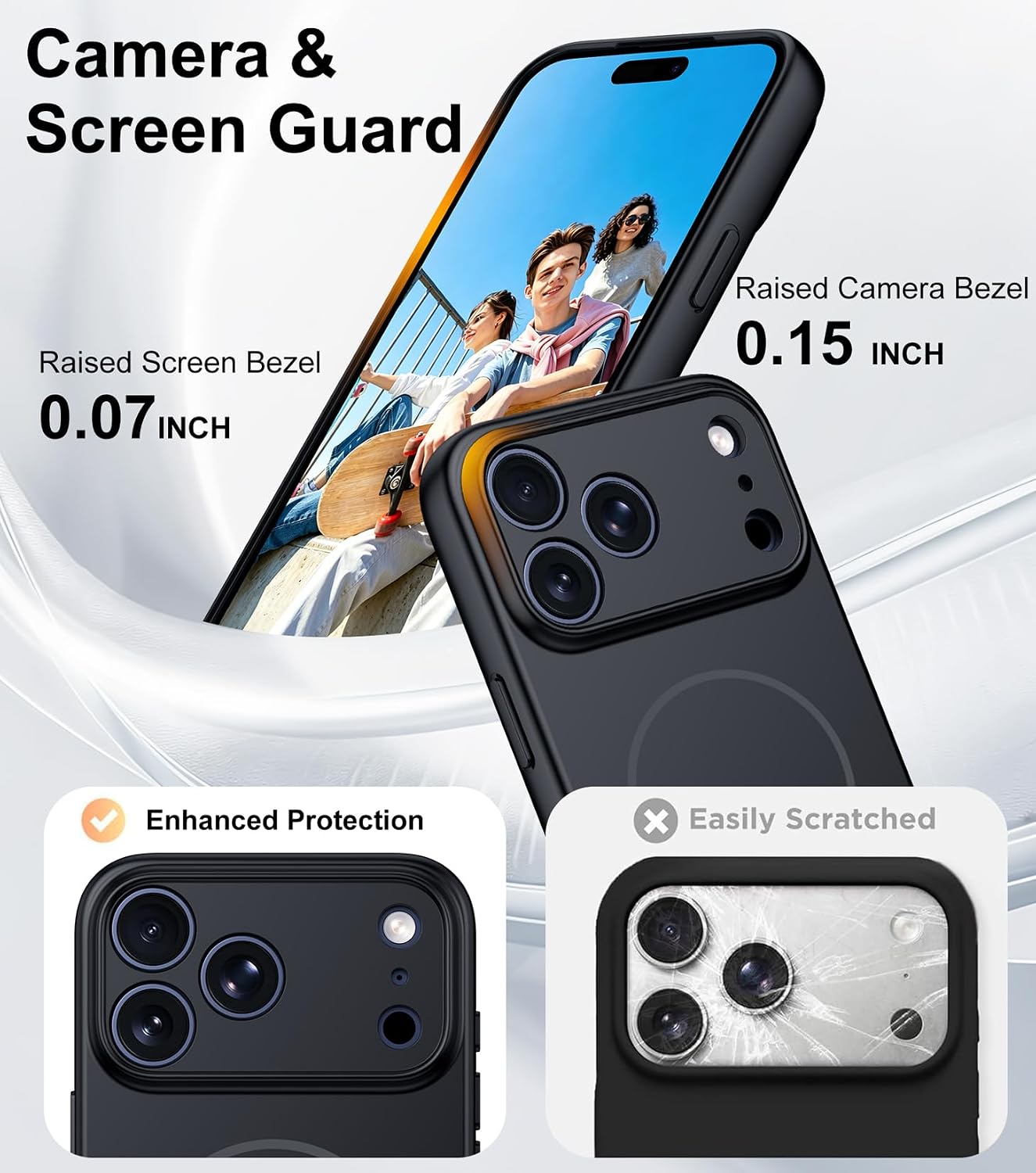 Detalle de hitfine Black Magnetic Case for iPhone 17 Pro Max and iPhone 18 Pro Max, MagSafe