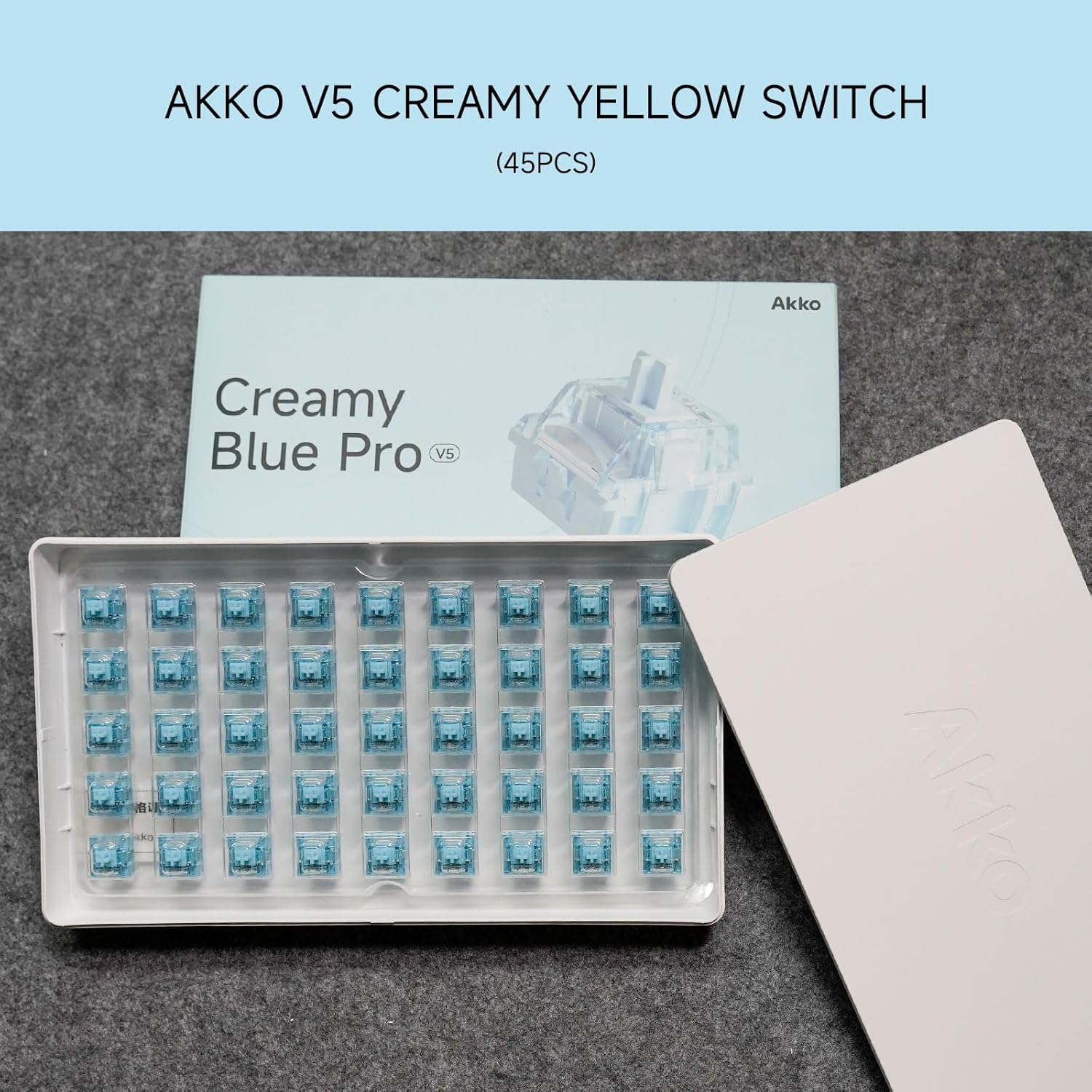 Thumbnail 5 de Akko V5 Creamy Blue Tastaturschalter (MX-Style, taktil, 5-Pin, 45 gf) – für mechanische Gaming-Tastaturen, 45 Stück