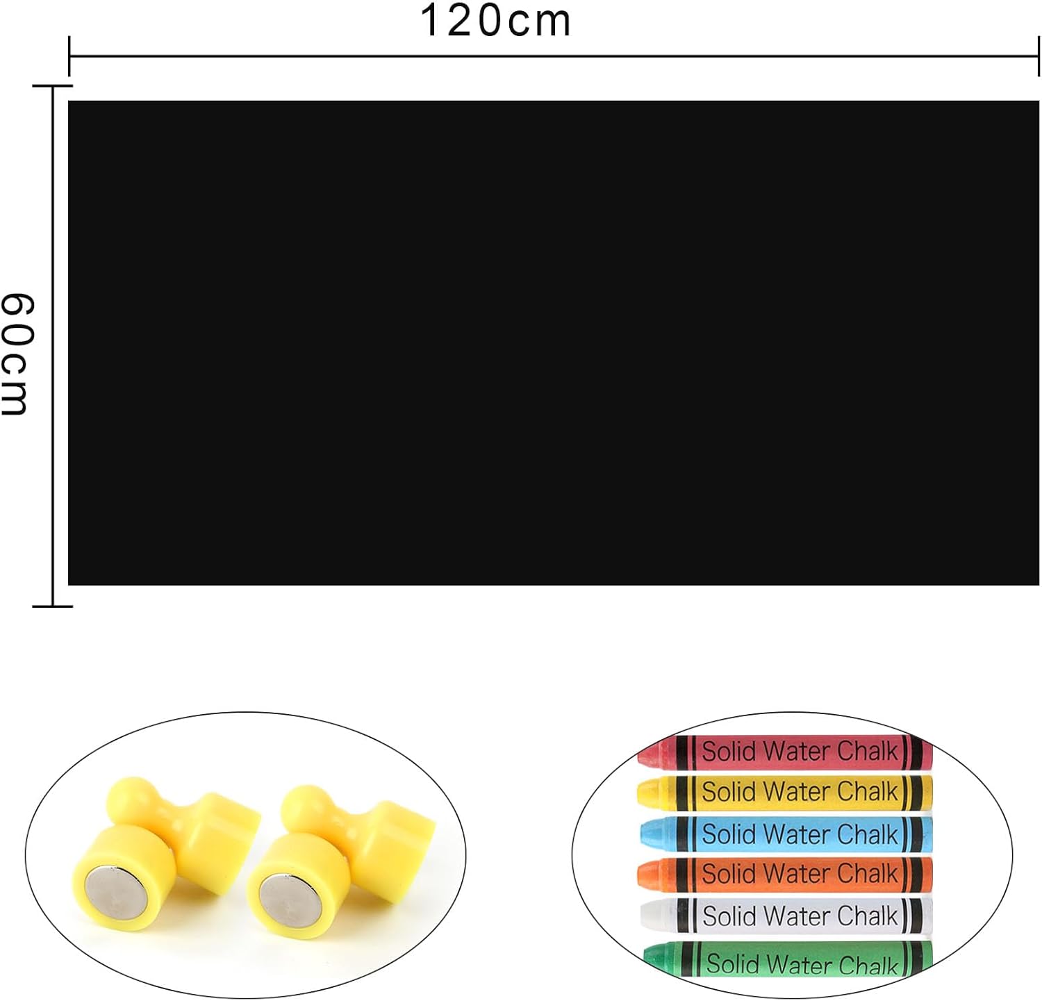 Detalle 2 de Tafelfolie Magnetisch Selbstklebend 60 x 120 cm – inkl. Magnetfolie, Kreide und Magnete