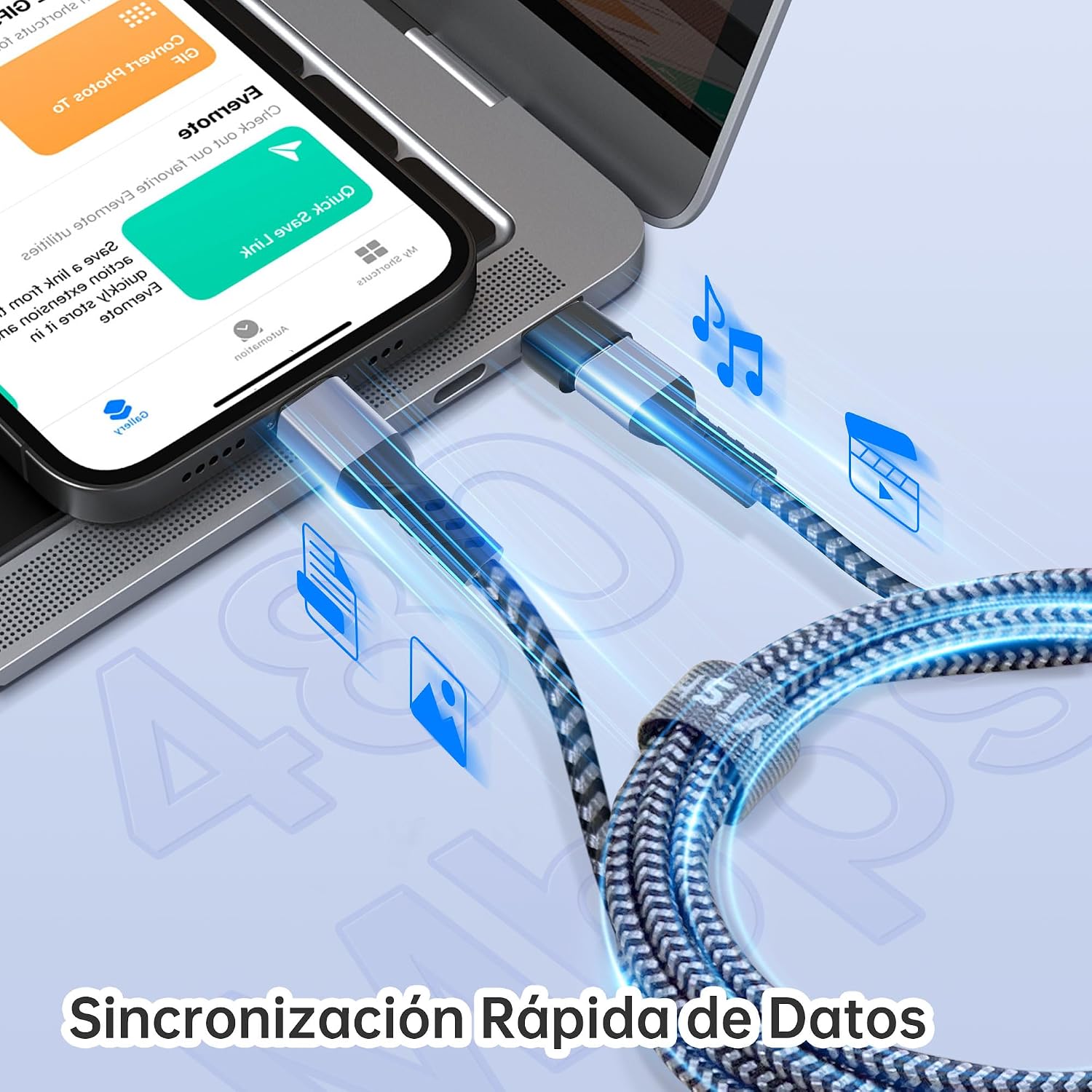 Thumbnail 3 de YISH Cable USB C 65W Rápido 📱 2M + 2M Compatibilidad