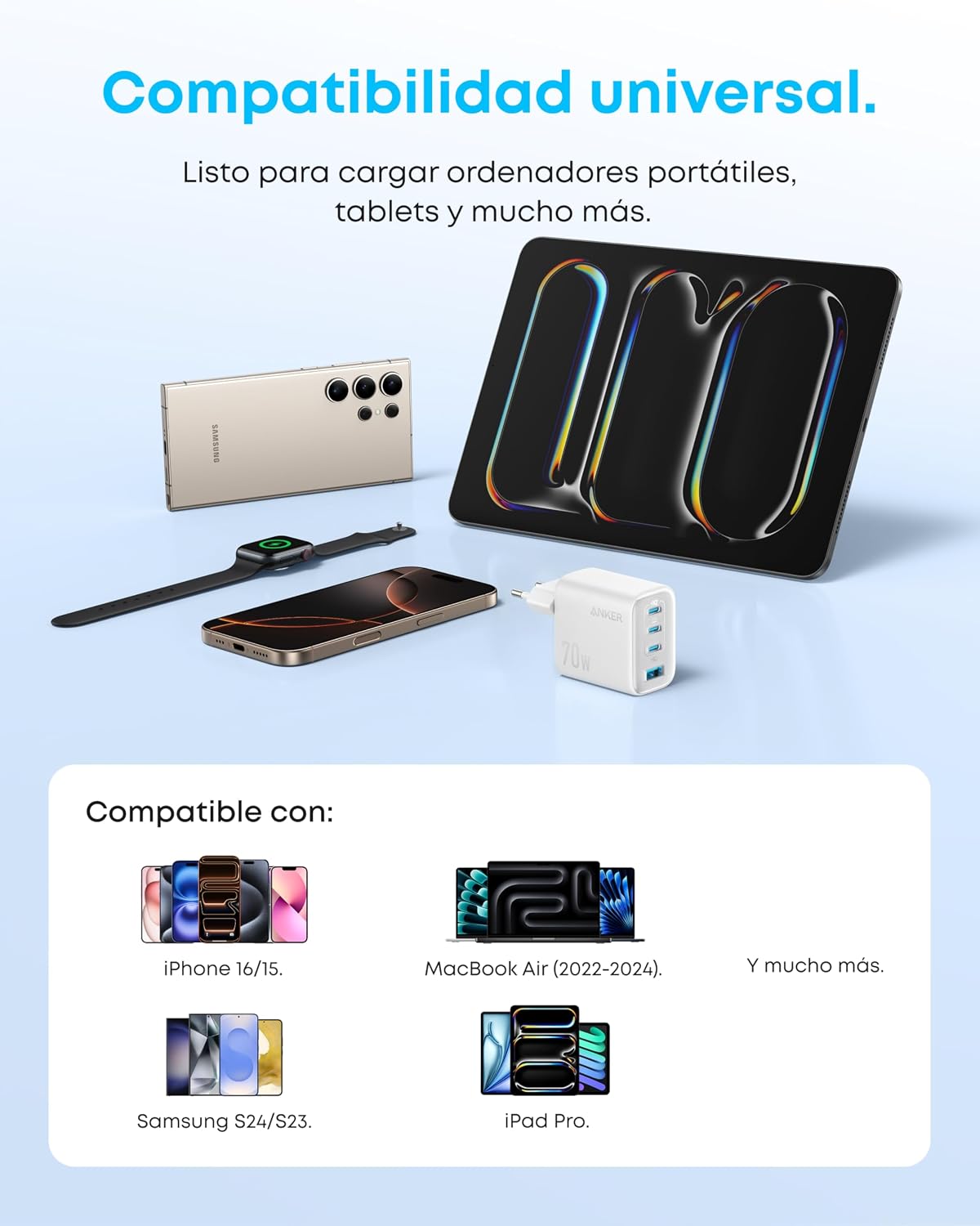 Thumbnail 6 de Anker Zolo 70W Cargador USB 4 puertos