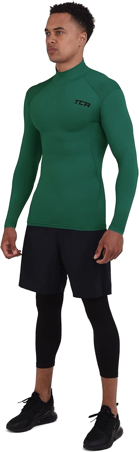 Detalle de TCA HyperFusion sous T-Shirt – Couche de base de compression manches longues pour homme (Col montant)
