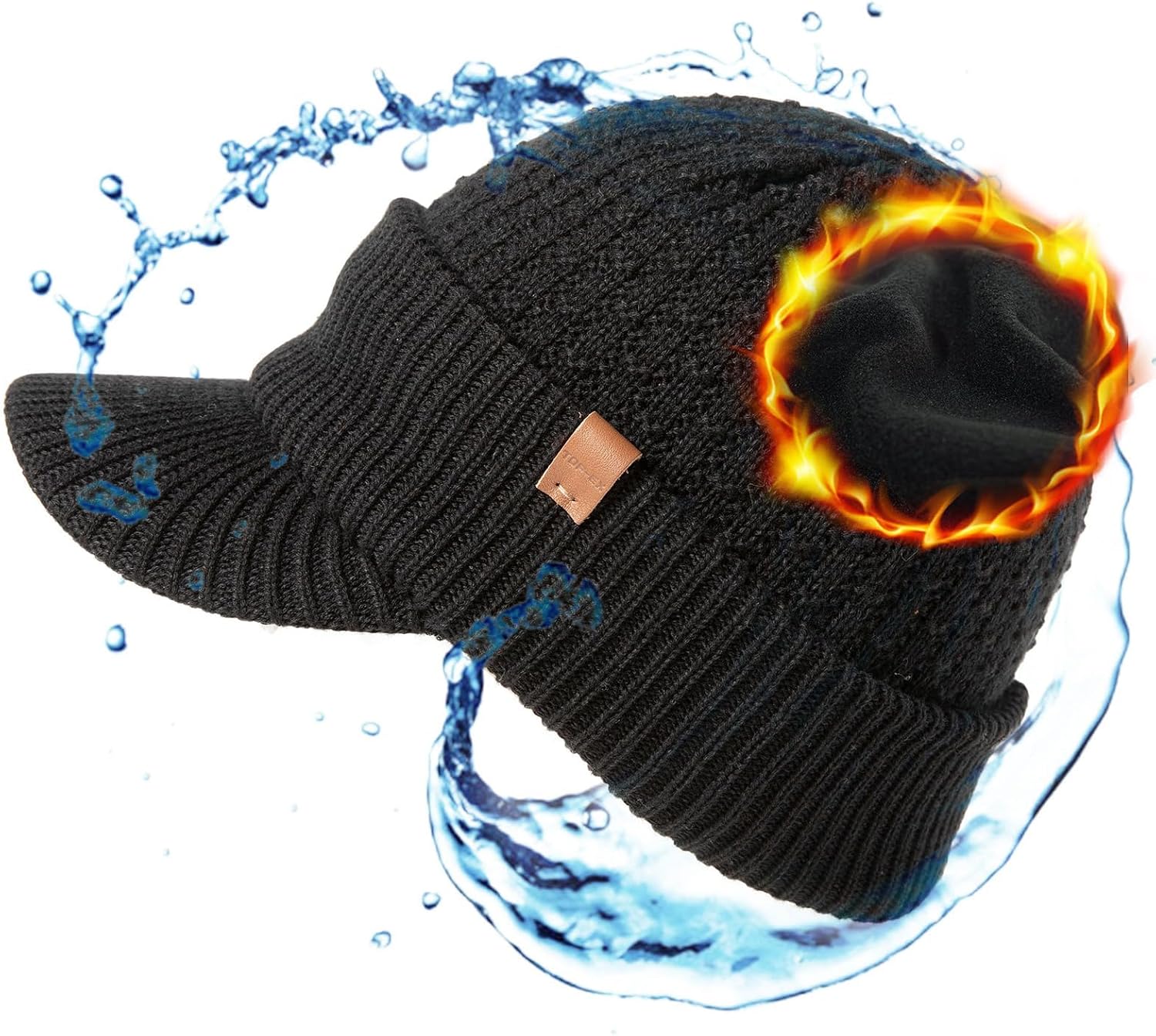 Detalle de TOP-EX DryKnit Waterproof Merino Wool Beanie Hat