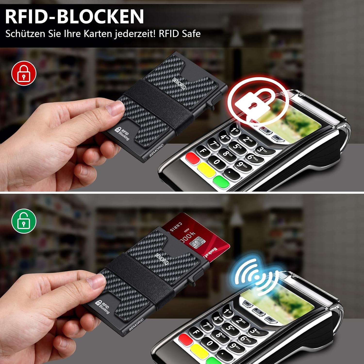Detalle 1 de SEMORID Slim RFID metal wallet