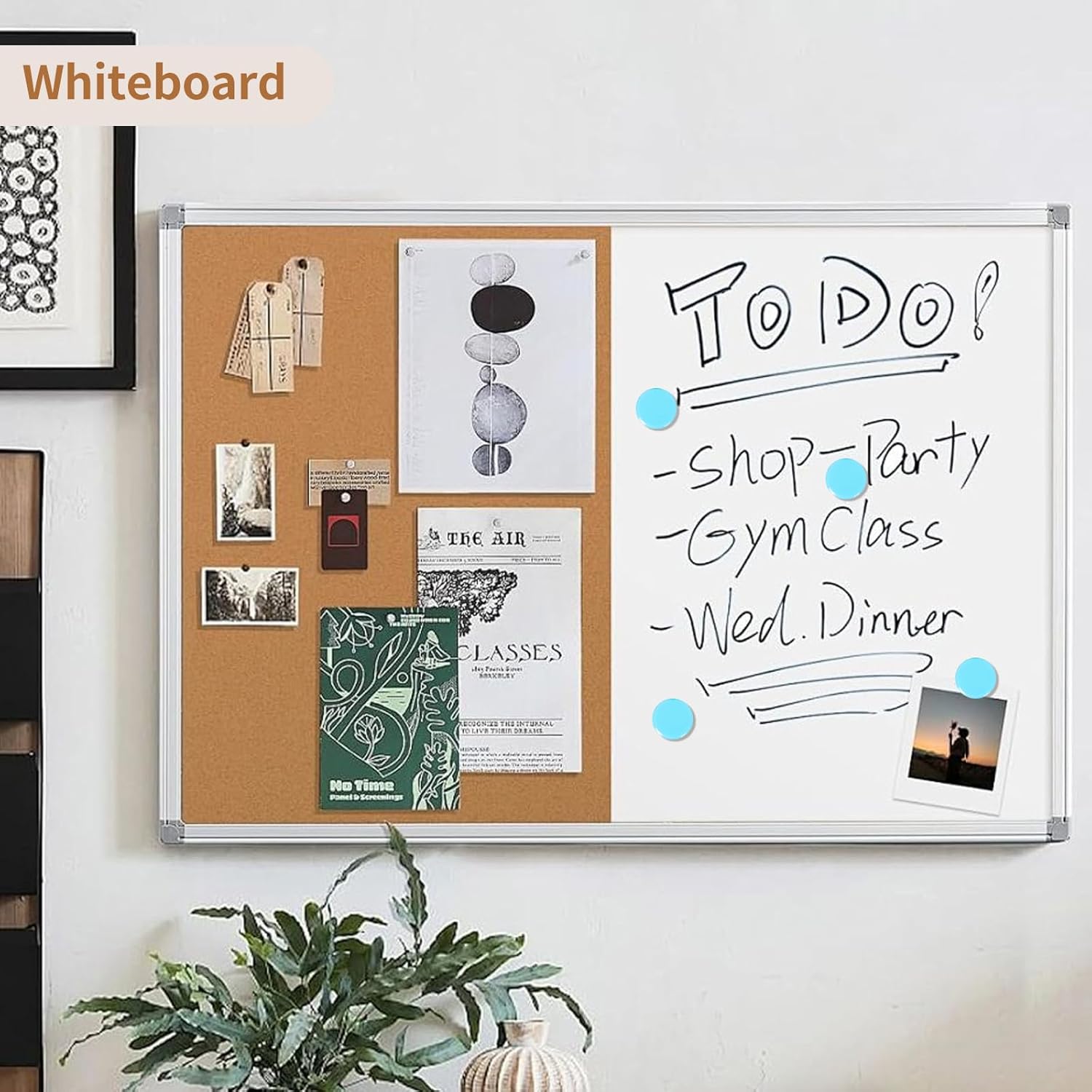 Detalle de QOJOPU 30 Magnete – Starke bunte Rundmagneten für Whiteboard, Kühlschrank und Pinnwand (Pastellblau)