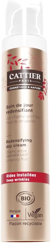 Detalle de Cattier Soin de Jour Redensifiant Bio – 50 ml : hydratation et fermeté au naturel