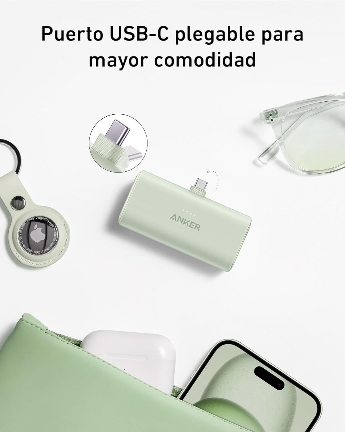 Detalle de Anker Nano Powerbank 5000mAh 🔋 USB-C, compatible con iPhone y más