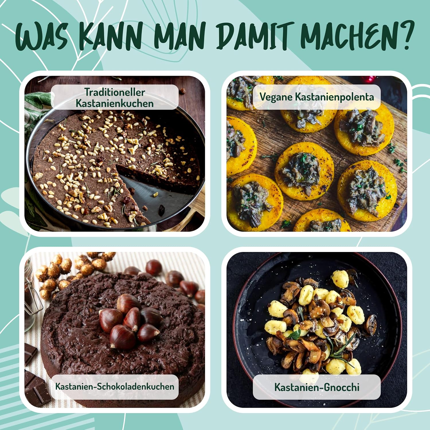 Detalle de Kastanienmehl Bio – 500 g (Roh, glutenfrei, vegan) von CiboCrudo