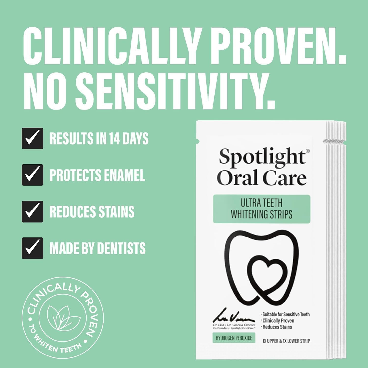 Detalle de Spotlight Oral Care Teeth Whitening Strips (28 strips + toothpaste) – 14-day hydrogen peroxide kit for sensitive teeth