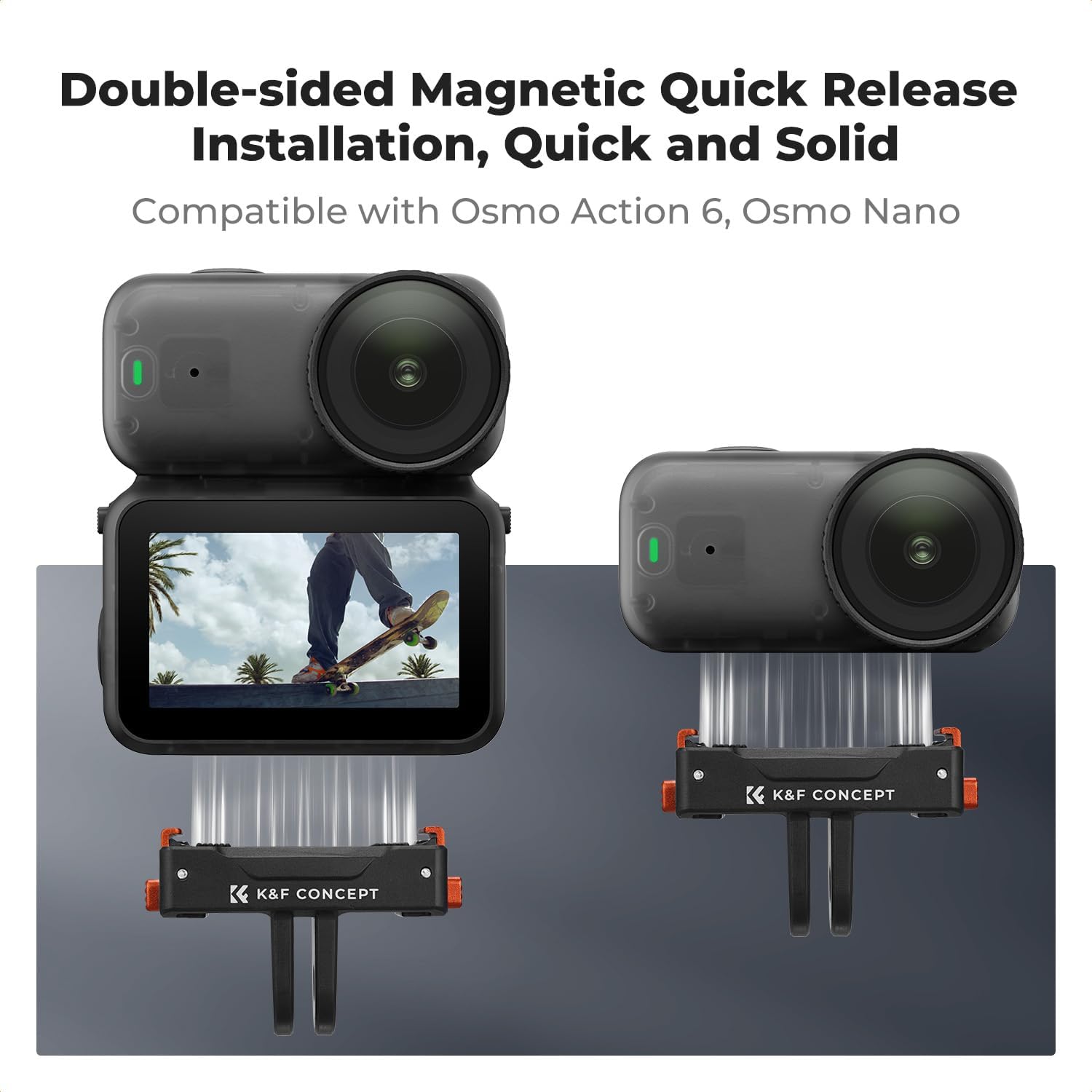 Thumbnail 1 de K&F Concept 2-Pack Magnetic Adapter Mount for DJI Osmo Nano/Osmo Action 6
