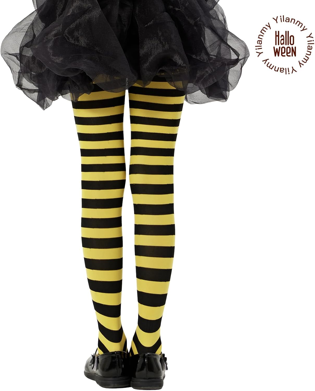 Thumbnail 2 de Yilanmy kids’ striped full-footed tights (2 pairs) for Halloween, Christmas and everyday wear