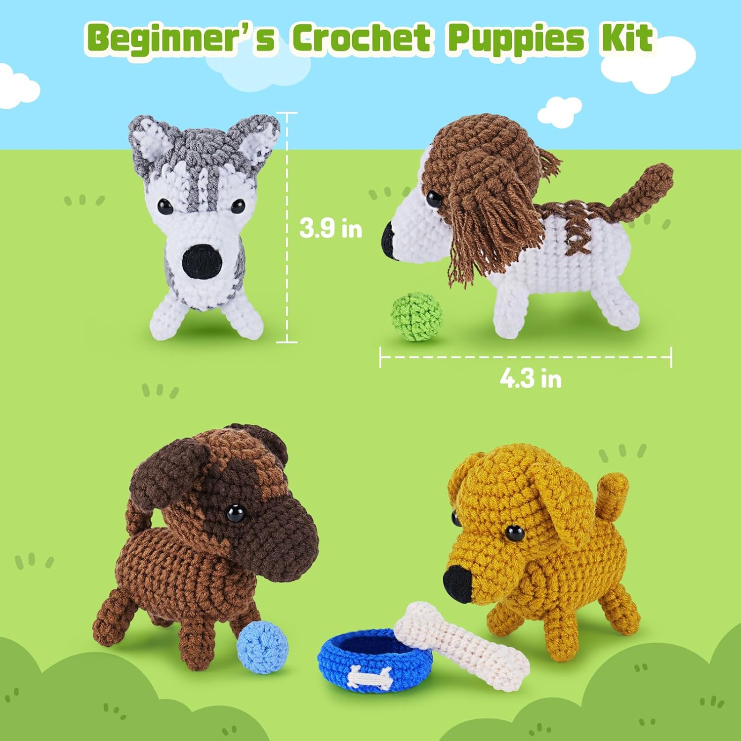 Detalle de Crochet Complete Kit for Beginners: Dog Crochet Kit with Video Tutorials