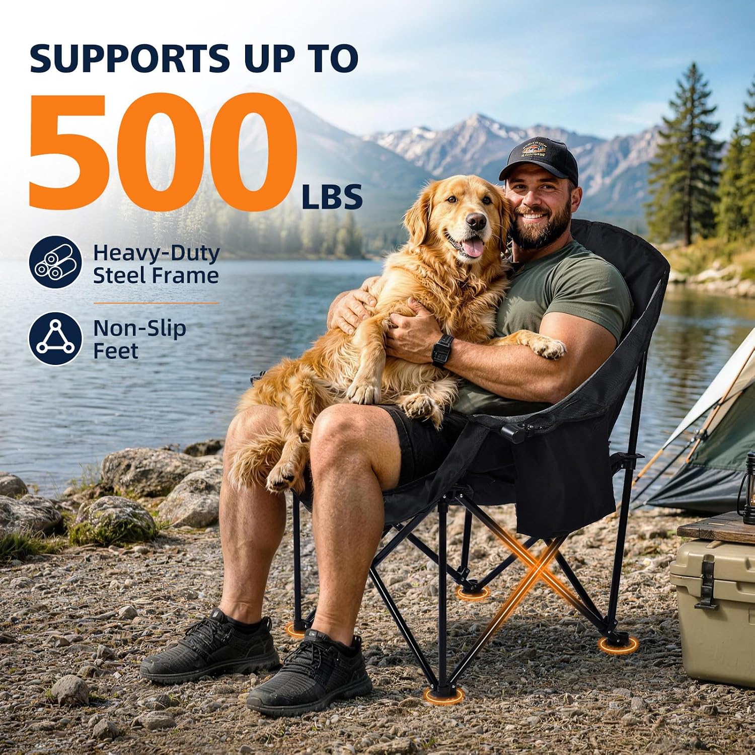 Detalle 2 de DasEpic Oversized Camping Chair 500 lbs