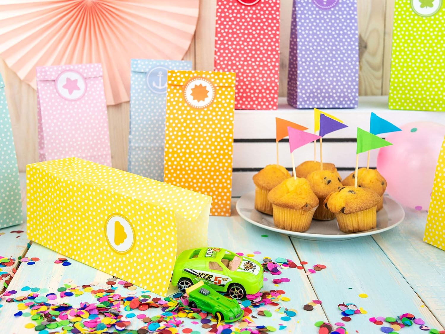 Thumbnail 1 de Papierdrachen Party-Tüten Set mit 24 Stück