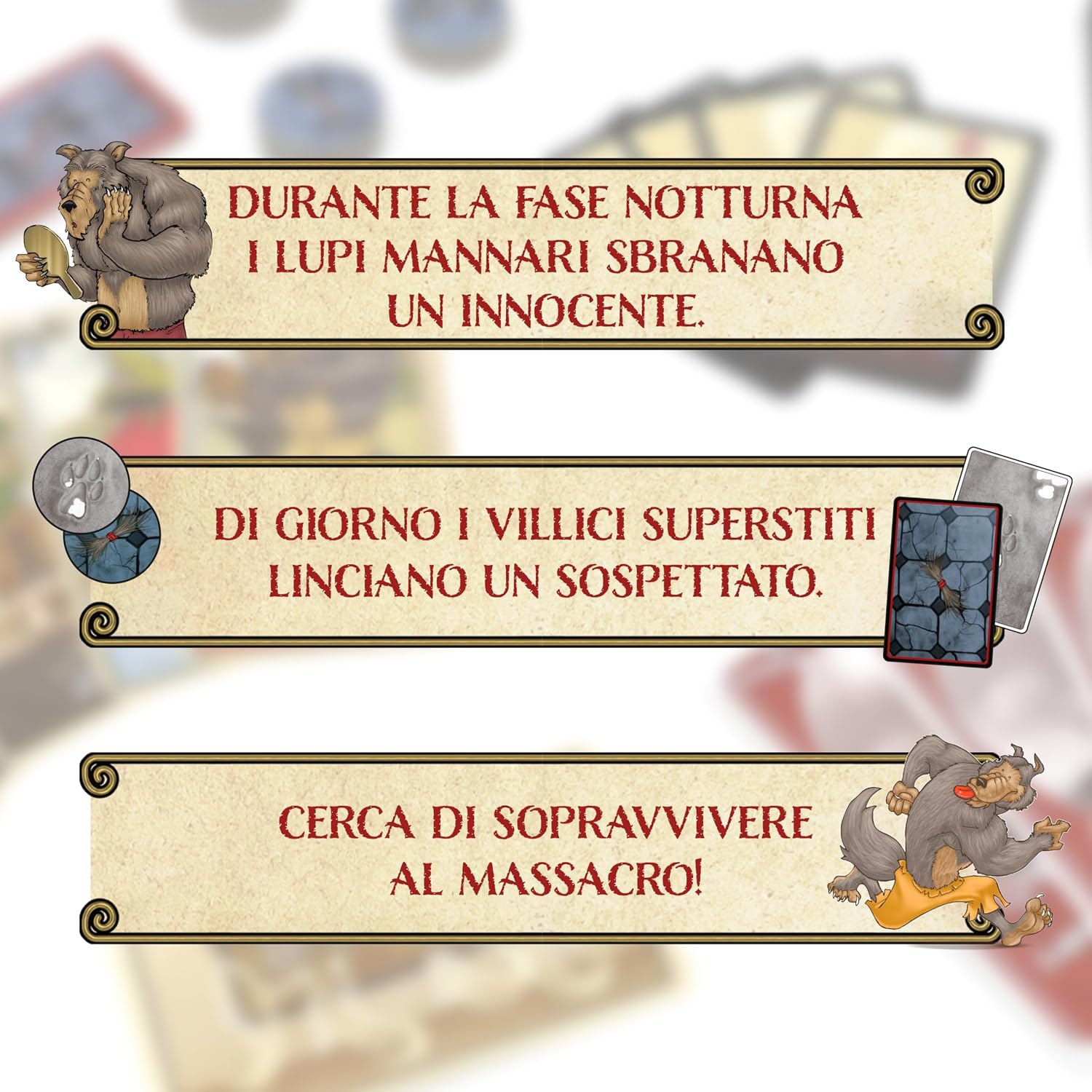 Detalle 2 de Lupus in Tabula Deluxe Rosso (DVG9200) per 8–24 giocatori, dV Giochi