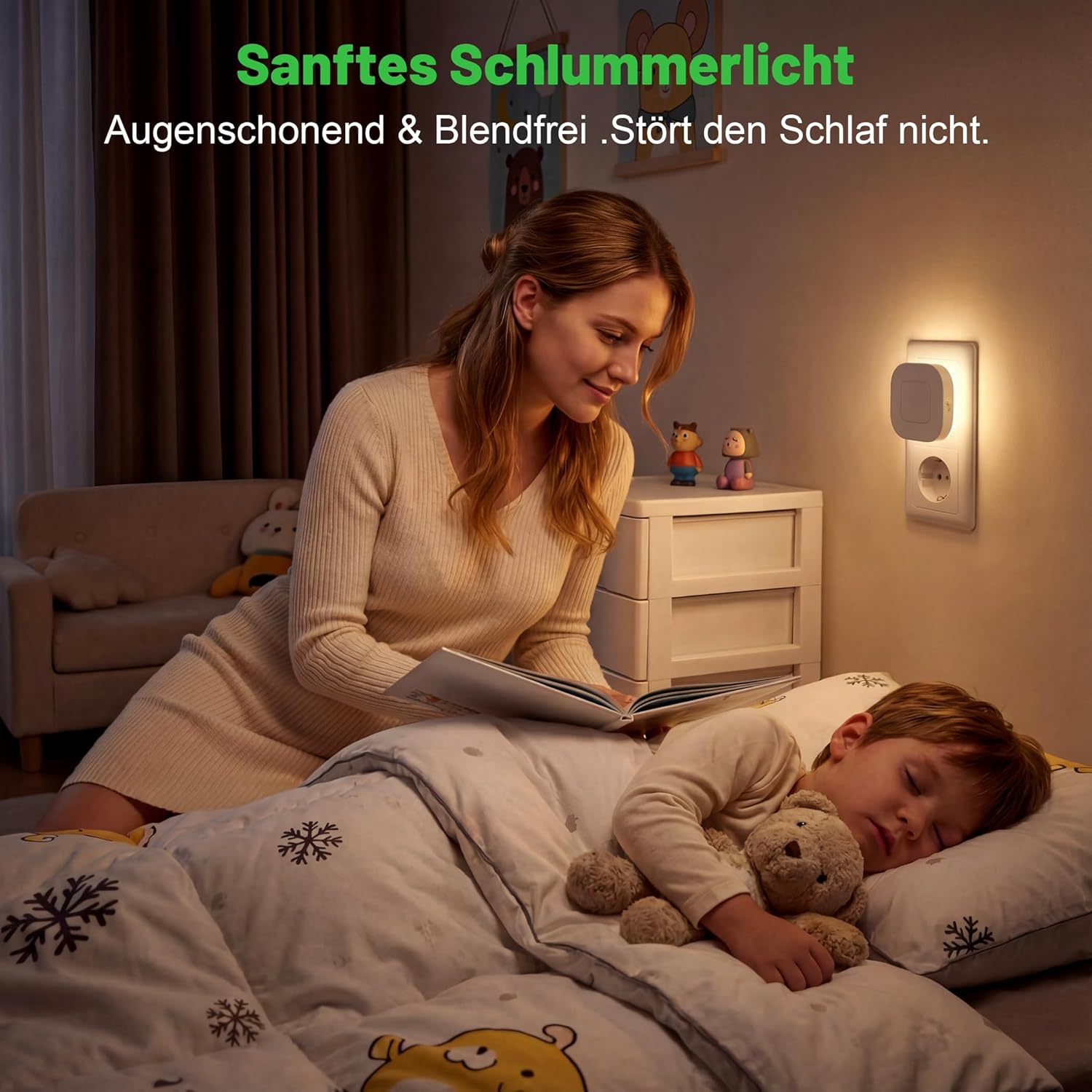 Thumbnail 4 de daphomeu Nachtlicht Steckdose mit Bewegungs- und Dämmerungssensor – 2er-Set, 16 LEDs, dimmbar