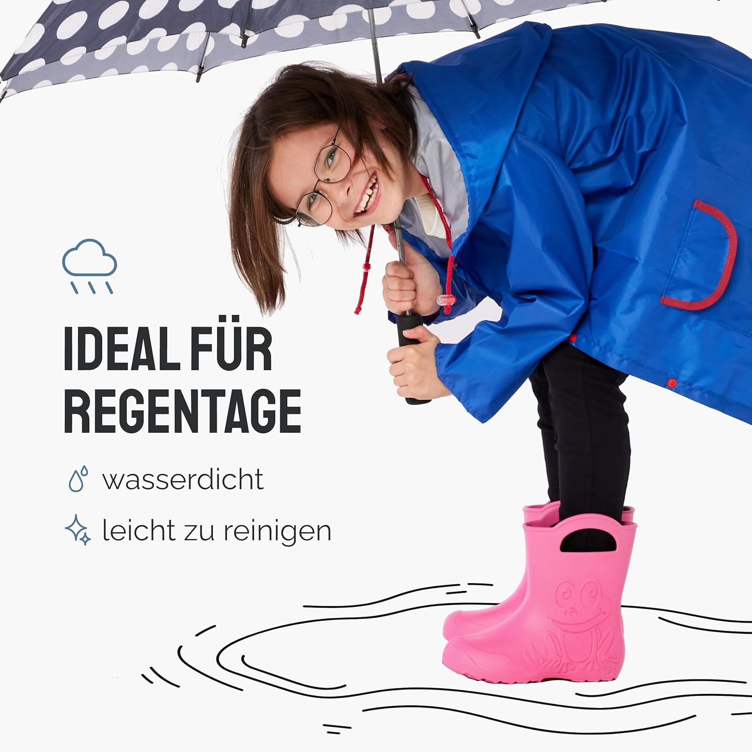 Detalle de Ladeheid Eva federleichte Kinder-Gummistiefel – wasserdichte Regenschuhe für Jungen und Mädchen LA-CA-01