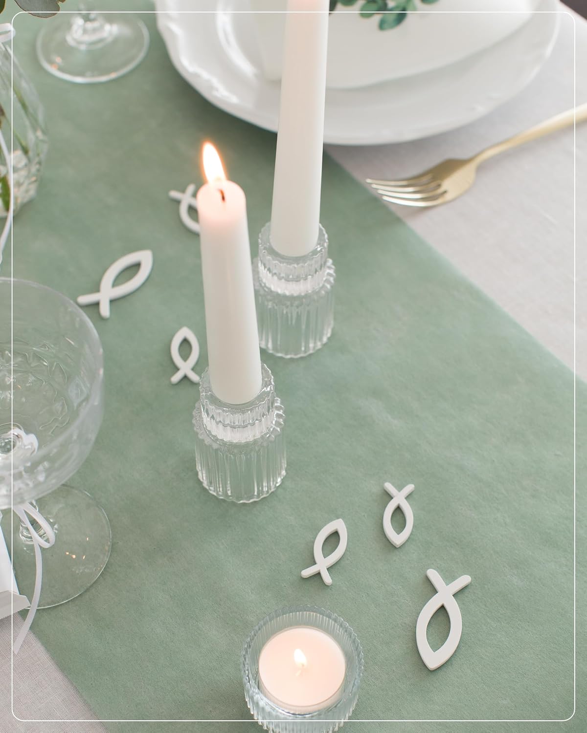 Detalle de 100% Mosel Pesciolini in Legno da Spargere, 150 Pezzi – Bianco, 3 cm e 5 cm