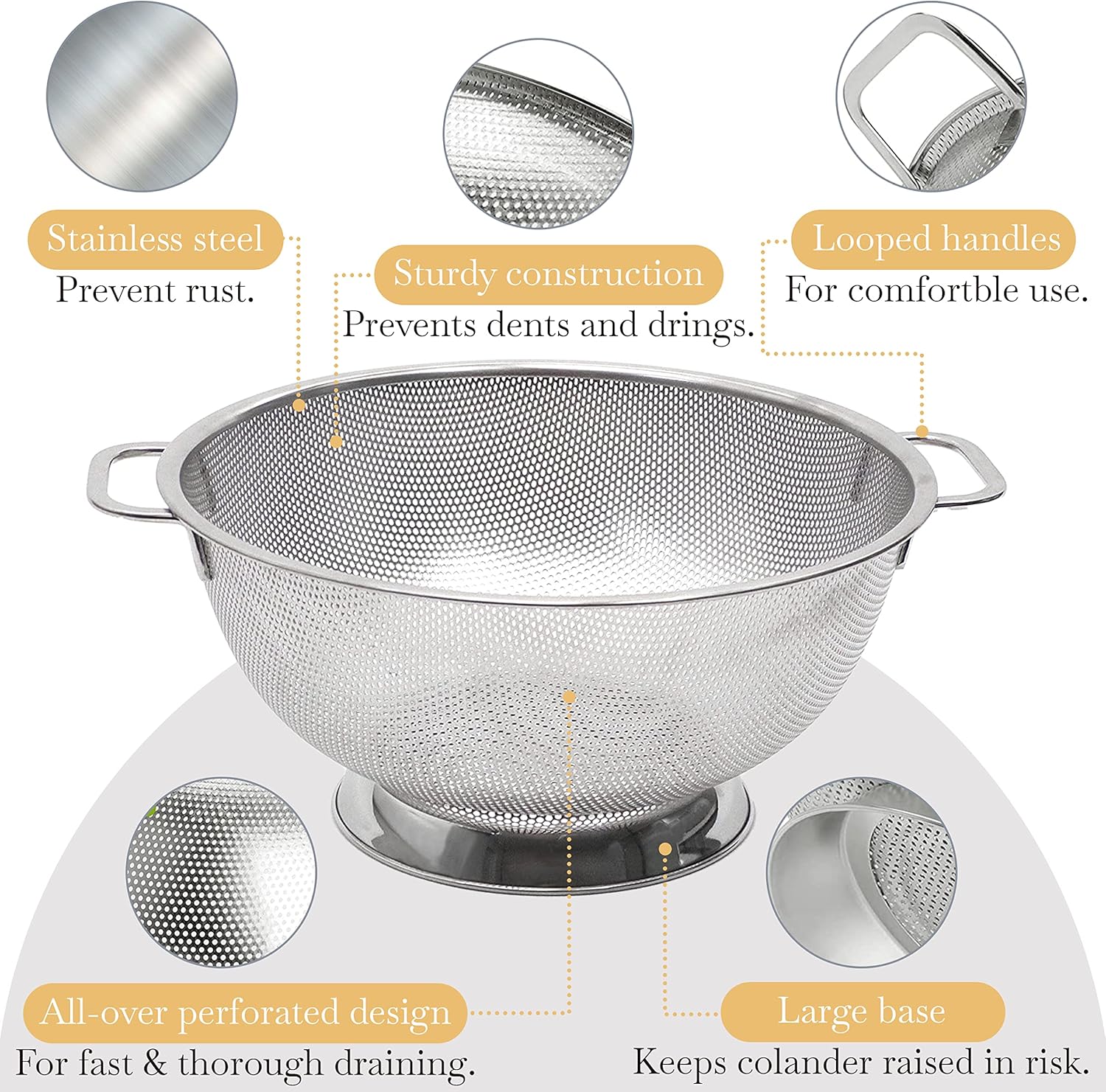 Thumbnail 3 de Bellemain Colander 5 Qt Stainless Steel 🍴