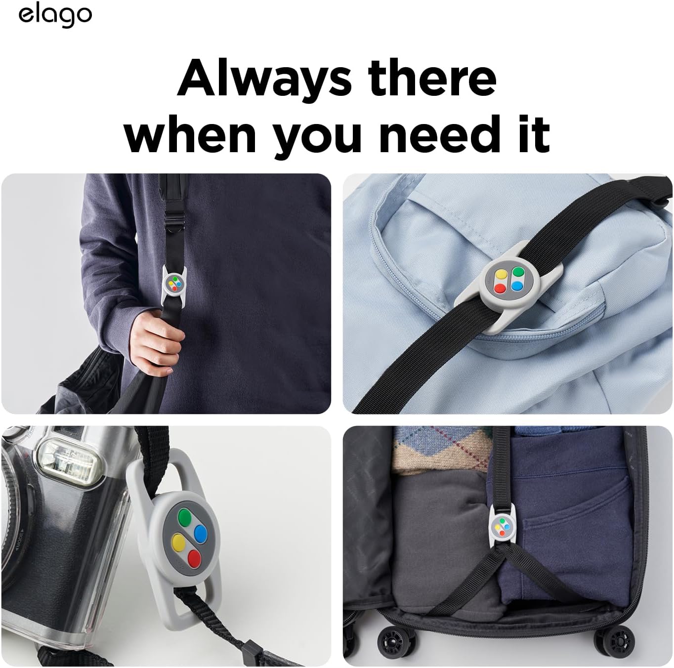 Thumbnail 6 de elago Coque W5 pour collier avec mousqueton — étui de suivi compatible Apple AirTag (1re/2e génération), noir