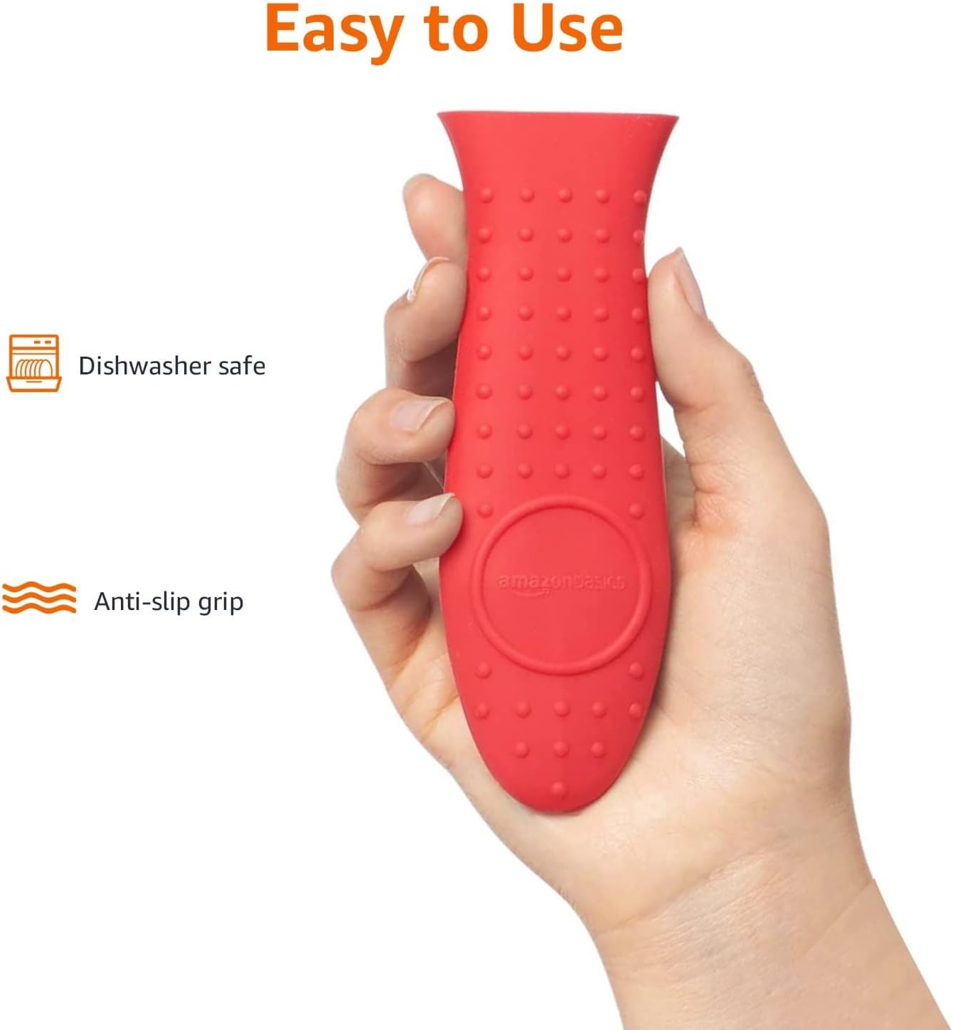 Detalle 2 de Amazon Basics Rectangular Hot Handle Holder, Red