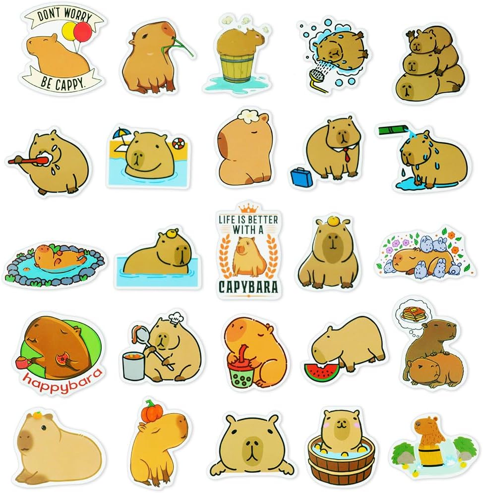 Thumbnail 5 de Vicloon Cute Capybara Stickers – Waterproof PVC vinyl stickers for laptops, phones & more