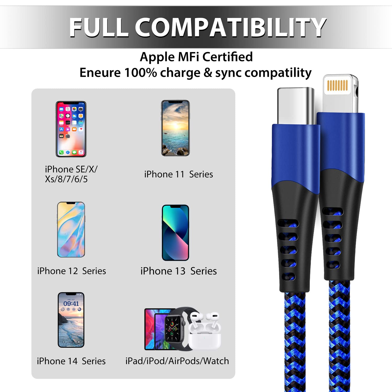 Thumbnail 6 de cugunu USB C to Lightning Cable 6ft — 3 Pack