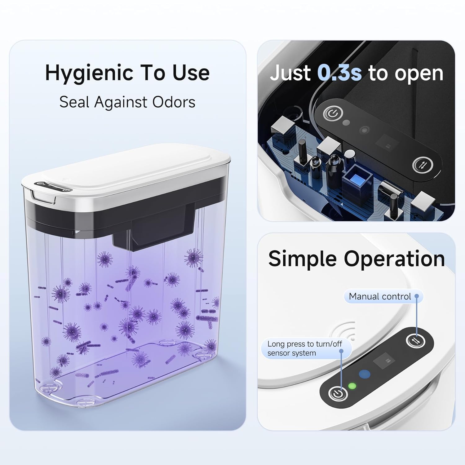 Thumbnail 3 de TIPGO 5 Gallon Motion Sensor Trash Can 🗑