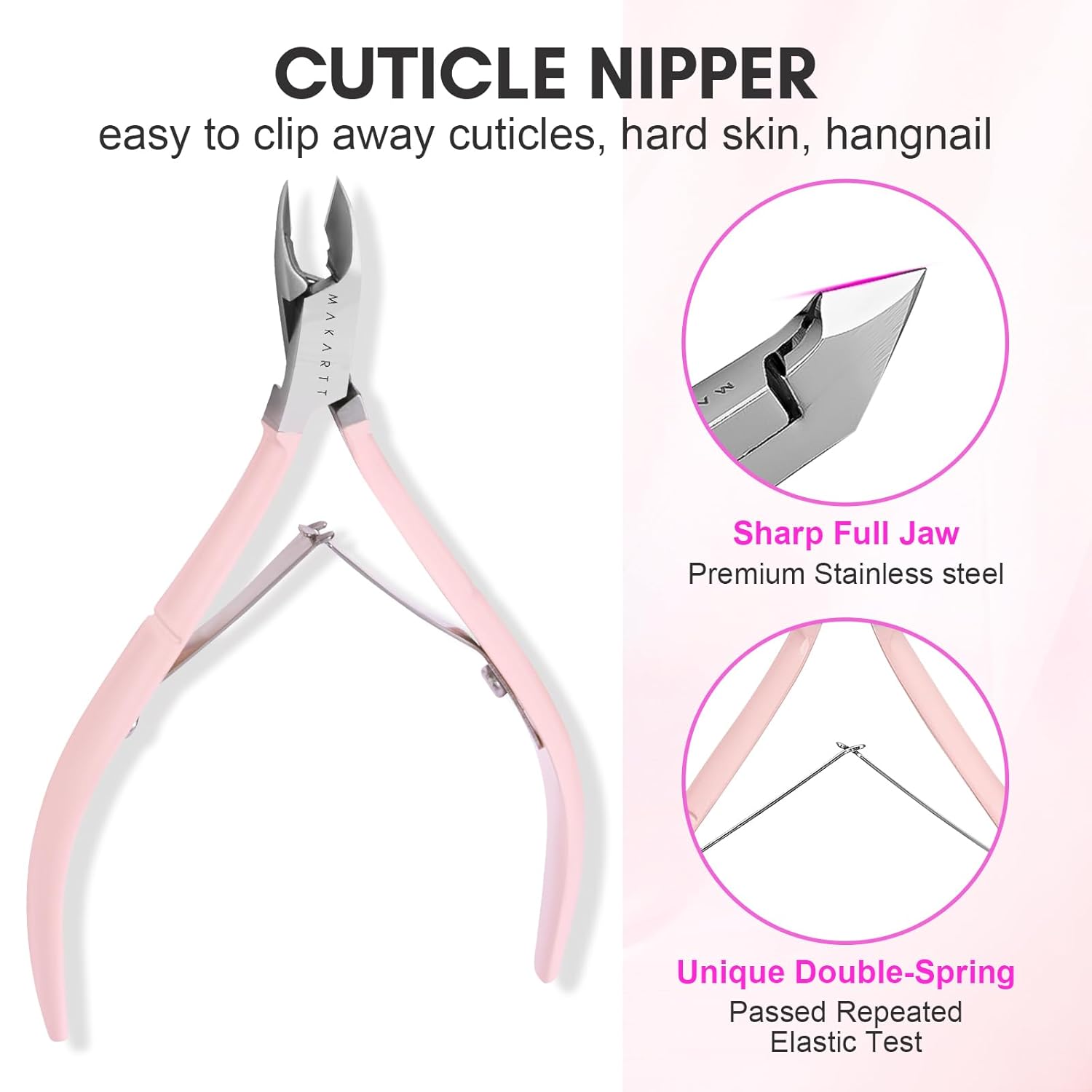 Detalle de Makartt Cuticle Trimmer 7mm Pink 3‑Piece Kit