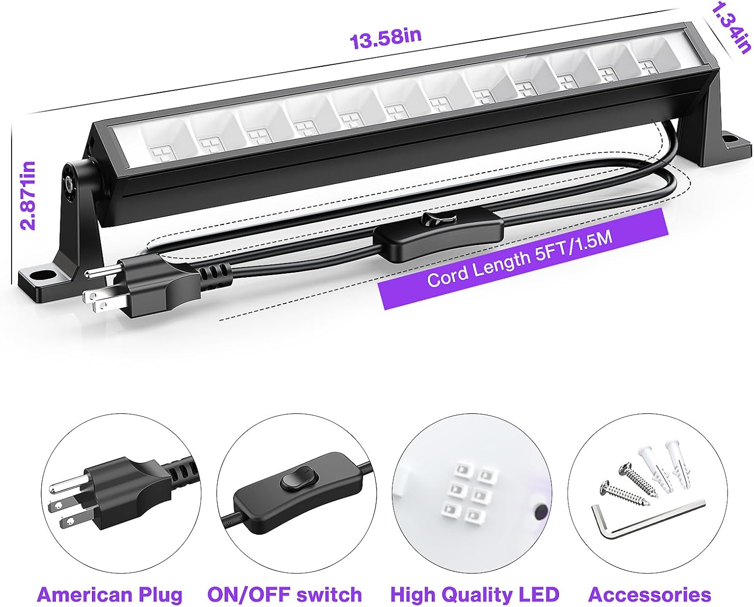 Detalle de Atfoyer Black Light Bar, 40W