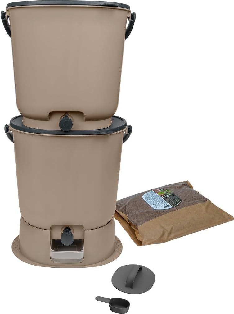 Detalle de Skaza Bokashi Organko Essential – 2 kompostowniki kuchenne, aktywator EM 1 kg