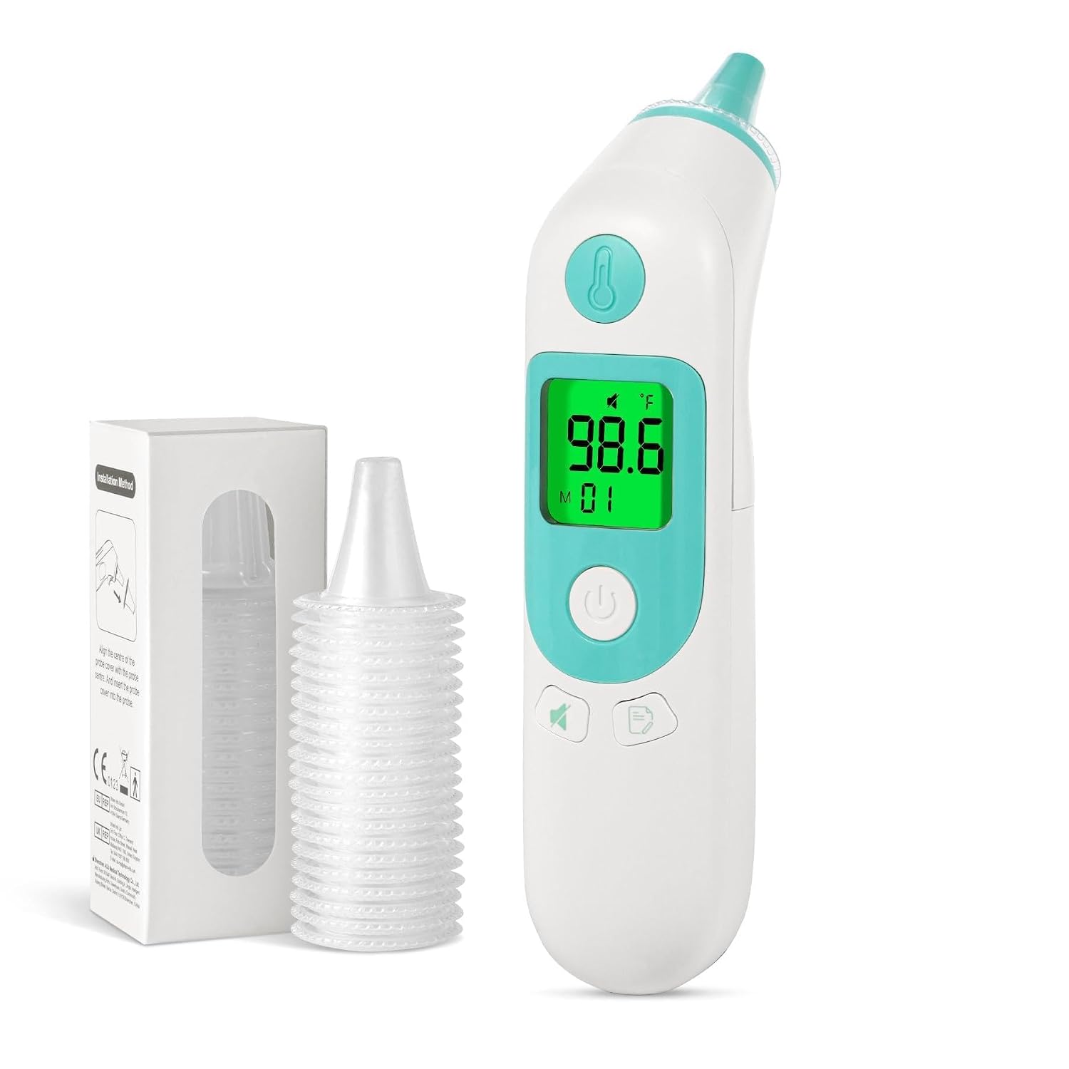 Detalle de TIZZIOR Ear Thermometer, 40-Reading Memory