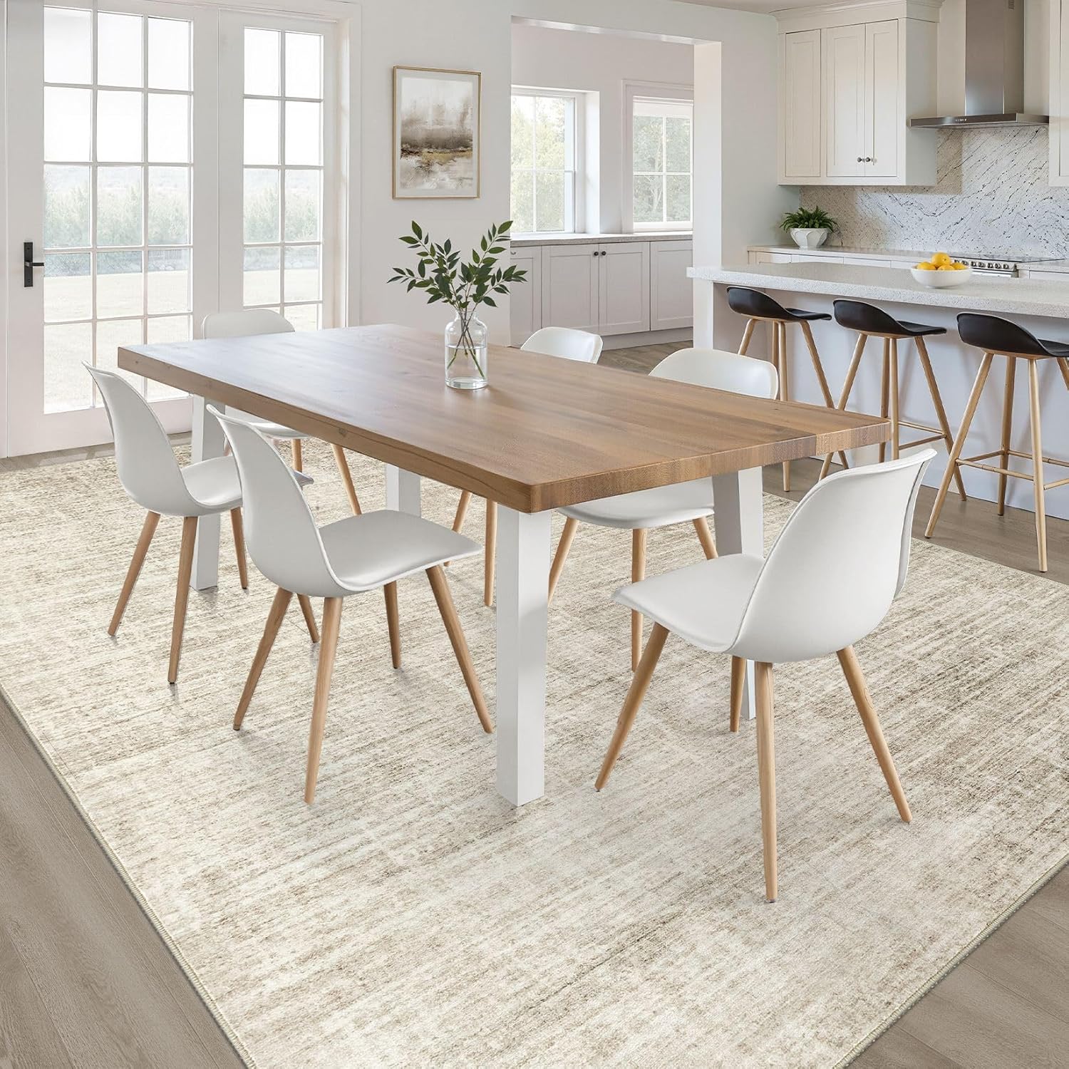 Thumbnail 4 de Loongrug 9x12 Area Rug – Washable, Non-Slip, Soft Neutral Beige for Living Room