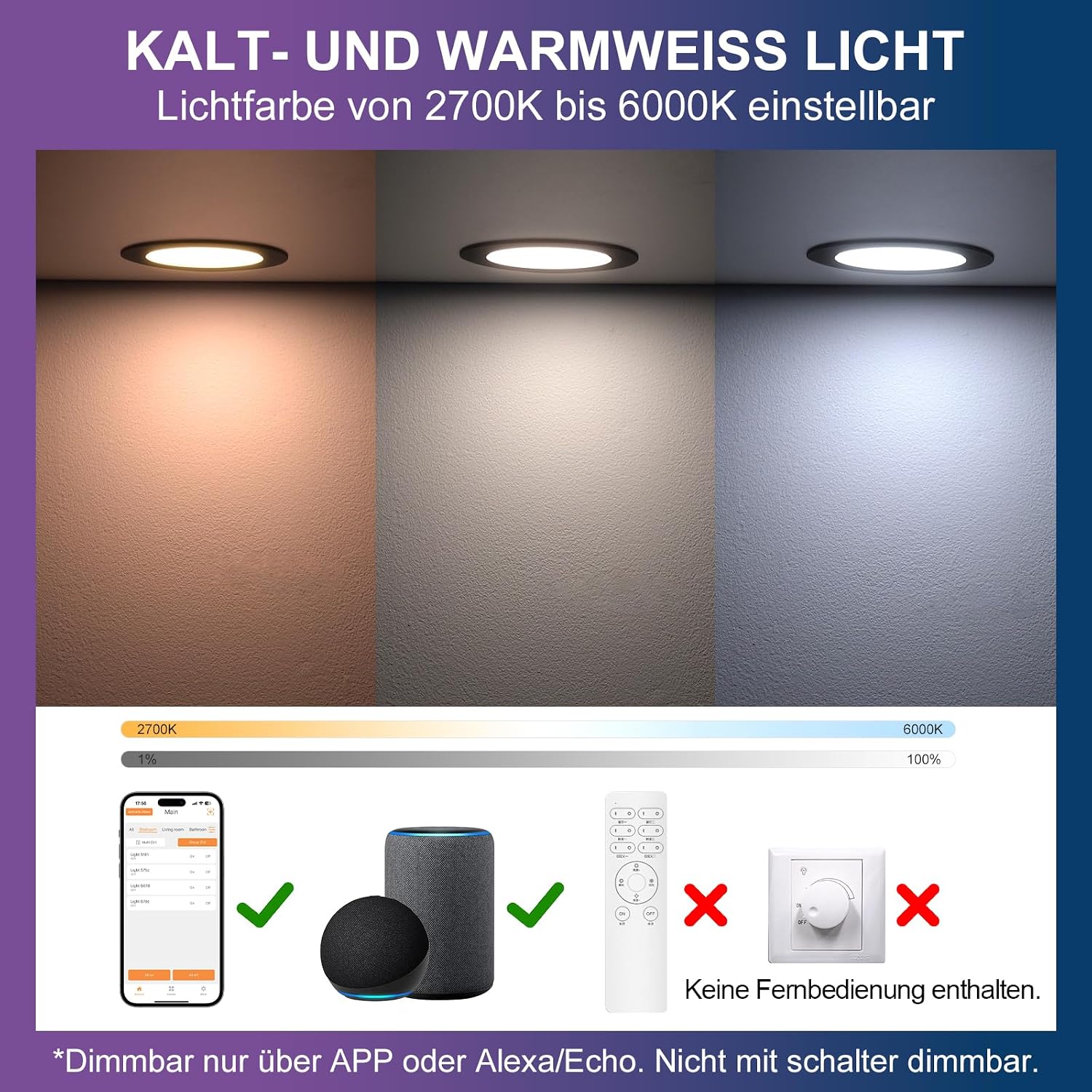 Thumbnail 4 de DUSKTEC LED Spots 230V 10W Einbaustrahler