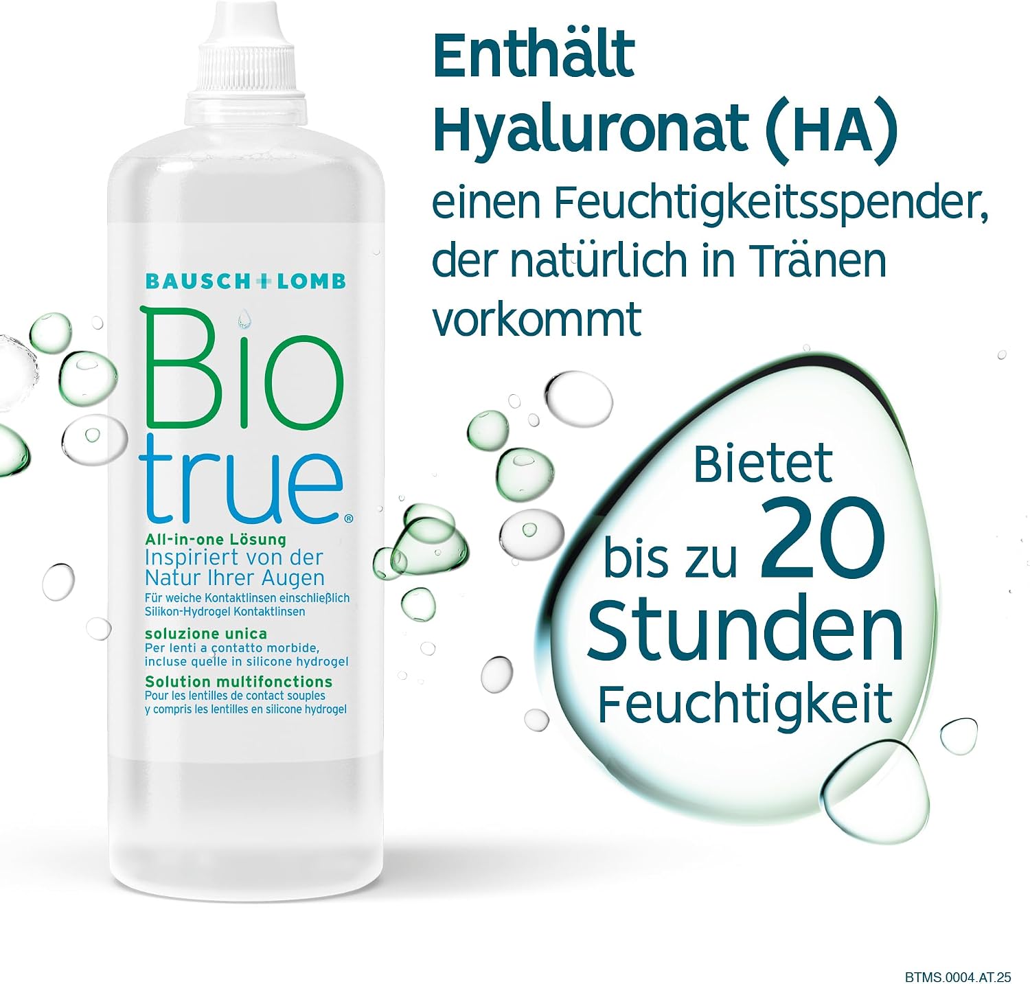 Detalle de Biotrue All-in-One Lösung - Kontaktlinsenreiniger und Aufbewahrungslösung (300 ml) von Bausch + Lomb
