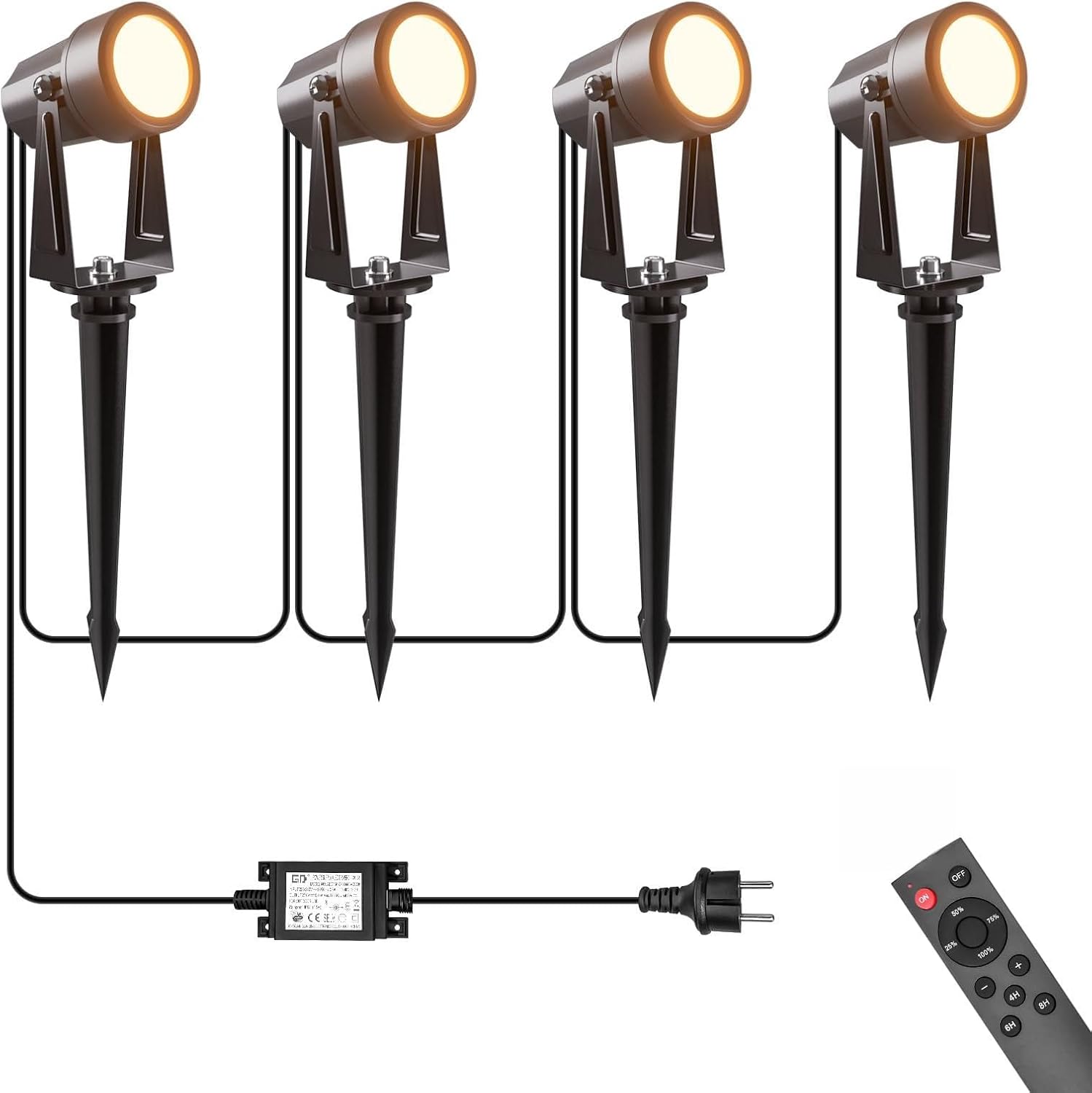 Detalle de LONIUTO IL-SD-2215M4T tuinspots, 4 x 3 W, 3000 K, IP65