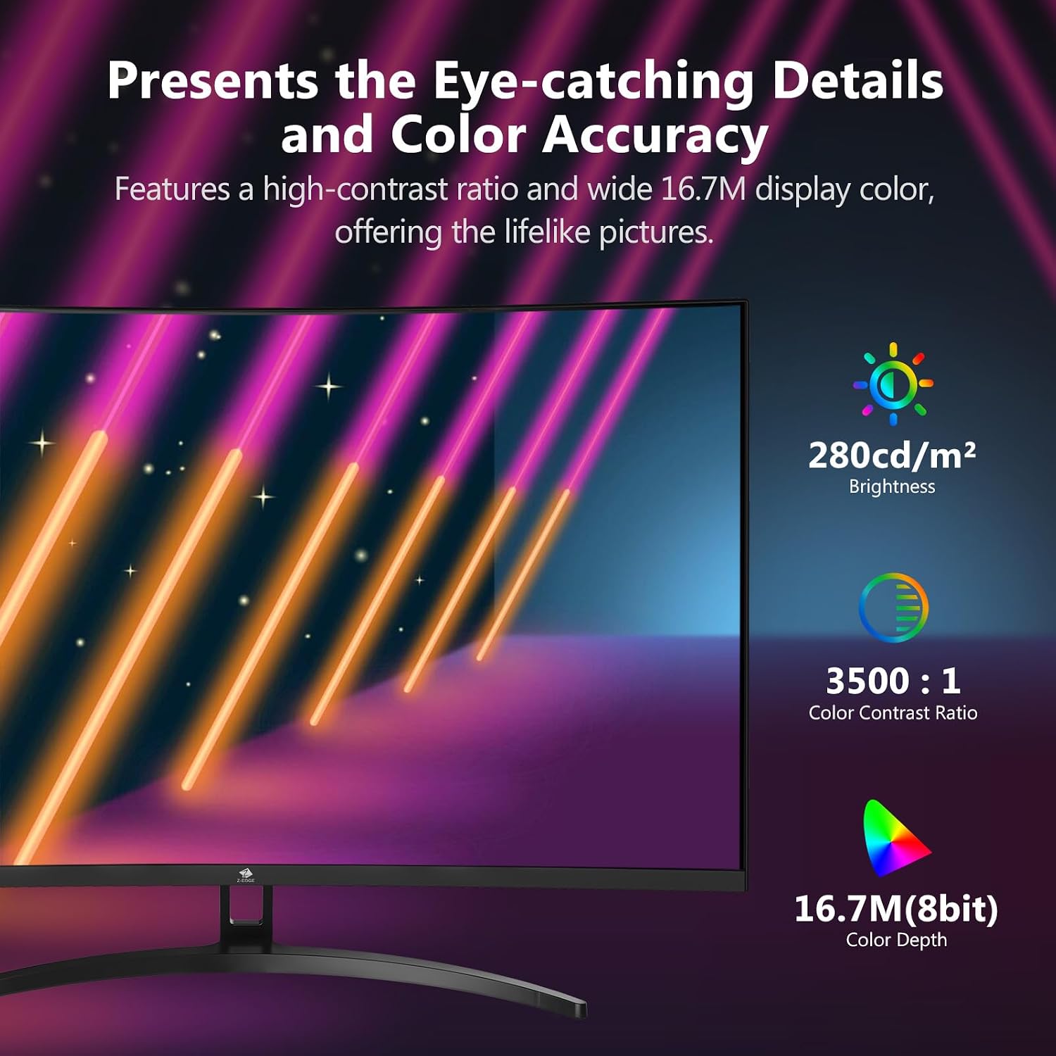 Thumbnail 6 de Z-Edge 32 Inch Curved Gaming Monitor (240Hz, 1ms MPRT) – Full HD, FreeSync, DisplayPort & HDMI
